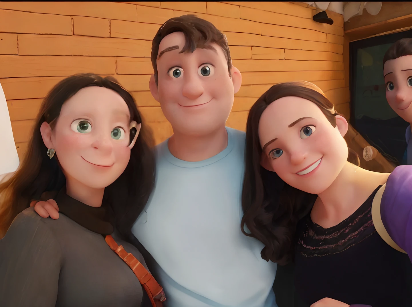 there are three people that are posing for a picture together, Foto do perfil, imagem de perfil, foto do perfil, Directed by: Nandor Soldier, Foto do perfil, Foto do perfil 1024px, taken in the early 2020s, Family photo, imagem do avatar, Fotografia tirada em 2 0 2 0, imagem de qualidade muito baixa, by Amelia Peláez