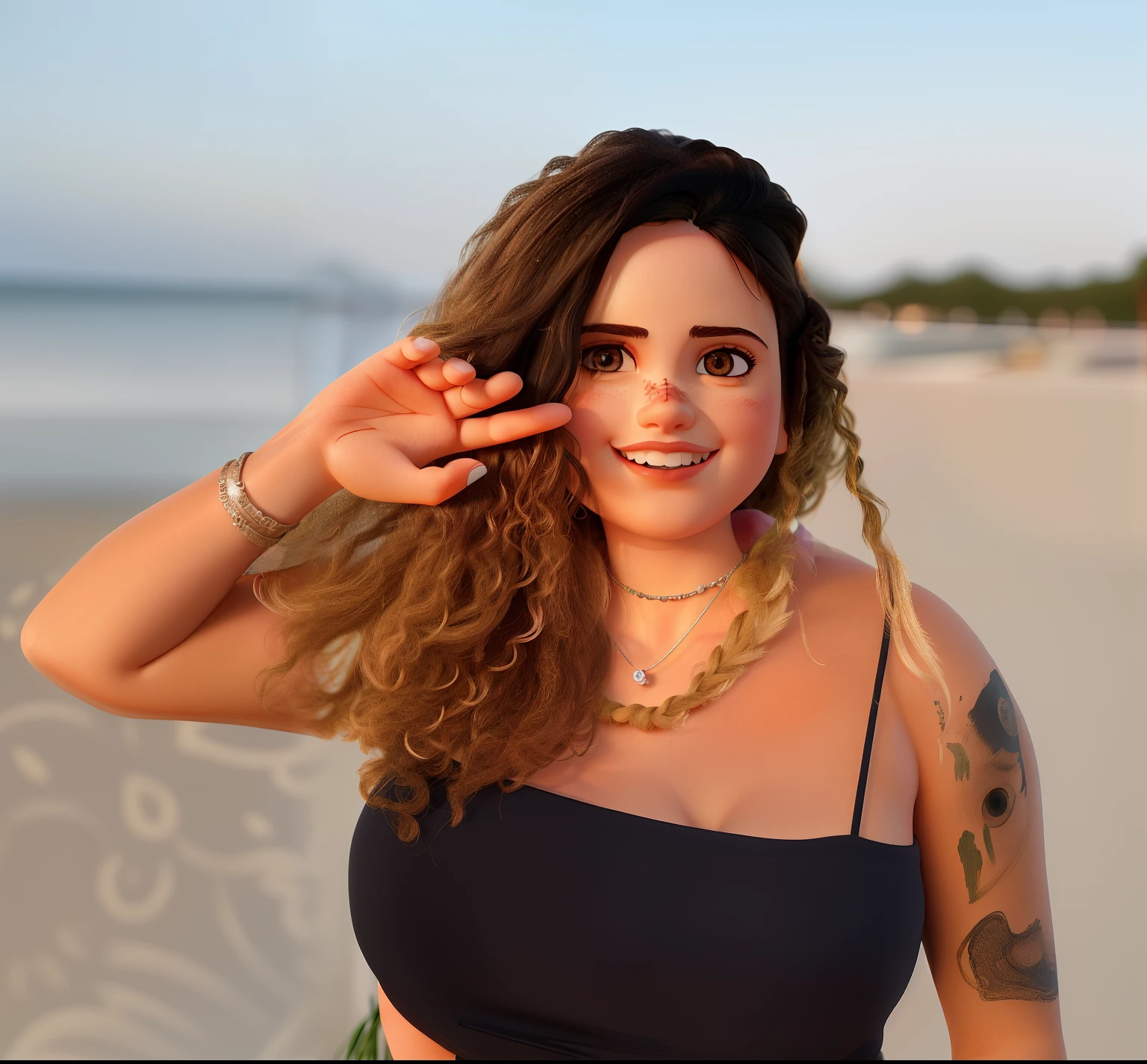 A girl working with aesthetics,illustration,ultra-realistic:1.2,olhos e rosto detalhados,Belas Artes,profissional,studio lighting,artistic,linhas limpas,Feminino,paleta colorida,Bokeh,cabelo fluindo suavemente,foco nítido,Altas