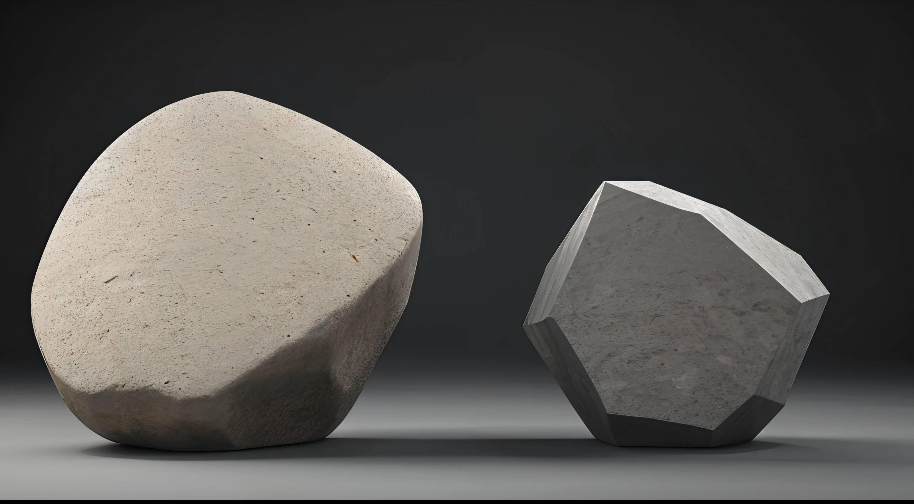 Two large stones with no gloss There is a gap in the middle of the stone Natural environment Ambient occlusion rendering