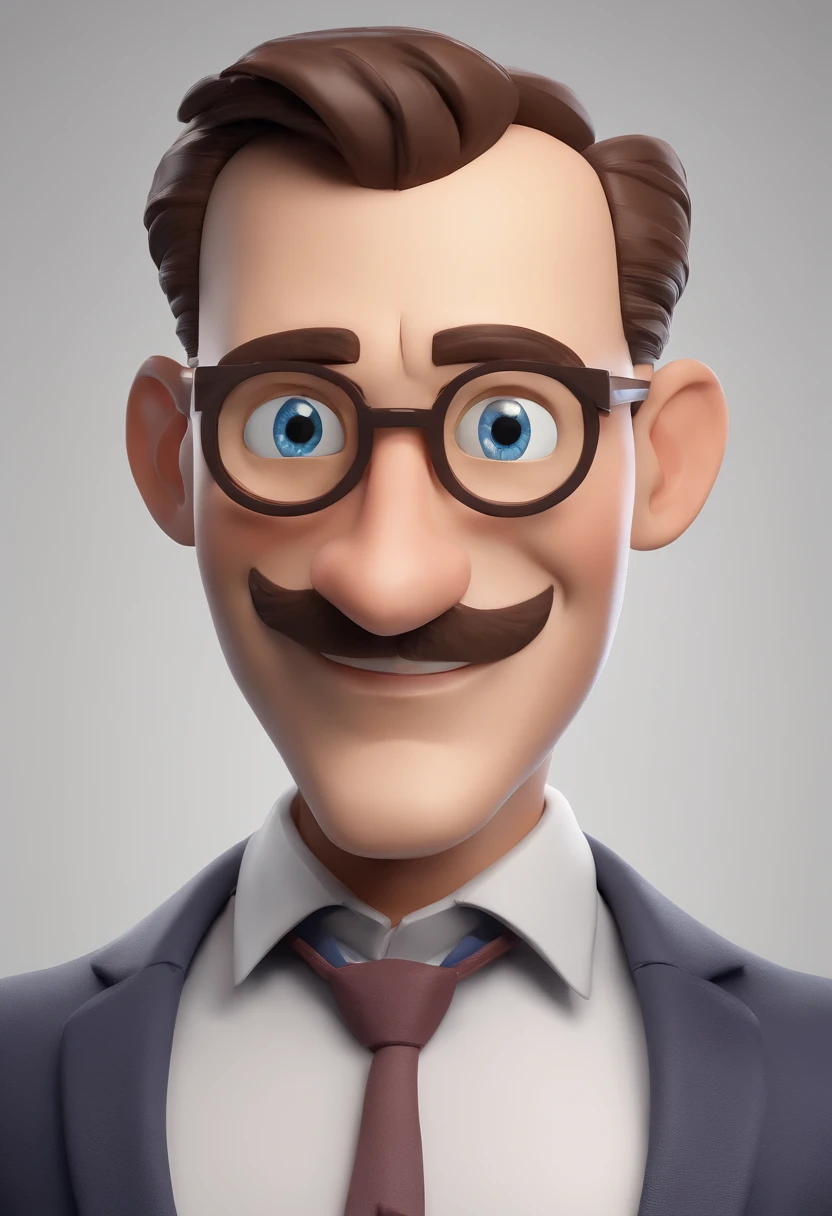 Cartoon character of a man without glasses and a blue shirt, animation character, Caractere estilizado, animation style rendering, 3D estilizado, Arnold Maya render, 3 d render stylized, toon render keyshot, Personagem 3D, Personagem 3D, 3d rendering stylized, 3 d character render, personagem de desenho animado, Personagem de close up, Pose de personagem, (Estilo Pixar) (master part:1.2) (Bokeh) (best quality) (pele detalhada) (textura detalhada) (8k) (argila) (Cinematic lighting) (foco nítido