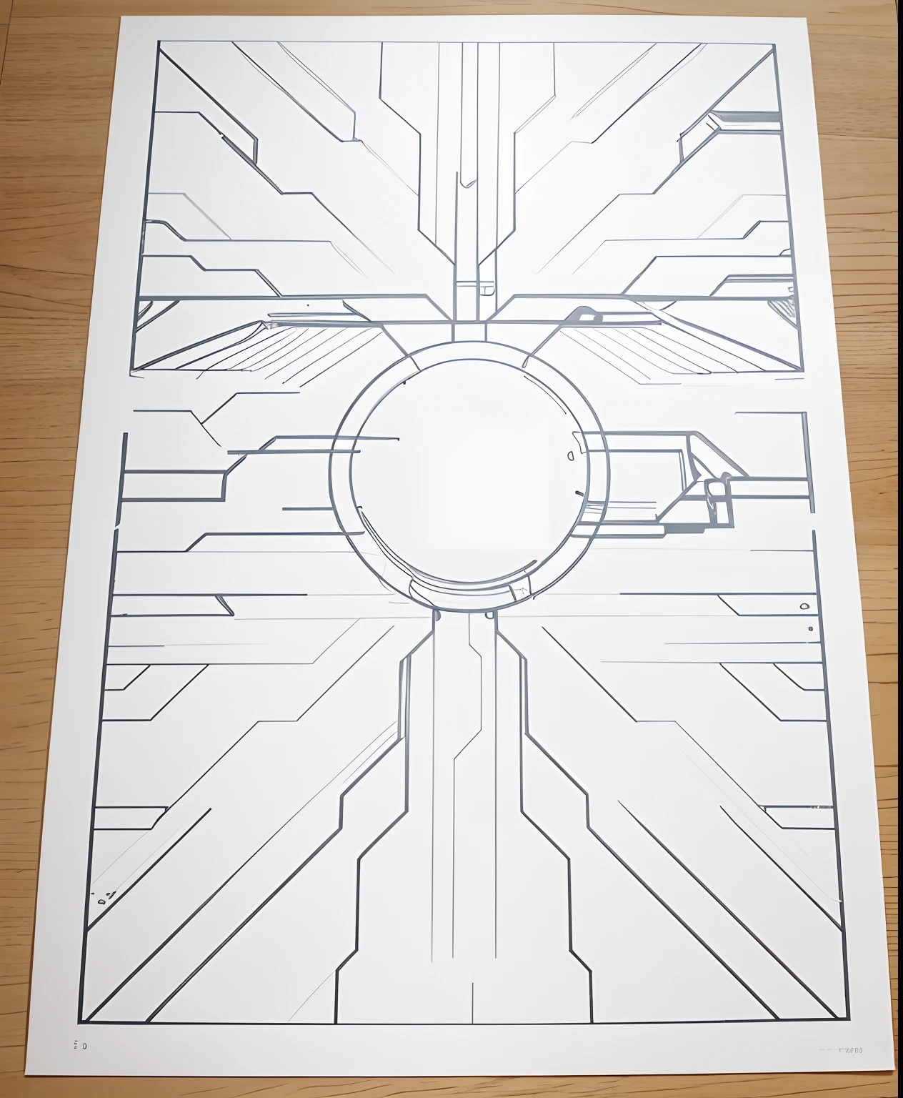 Line drawings，Clear lines，Close-up of a white poster，patterned，对称