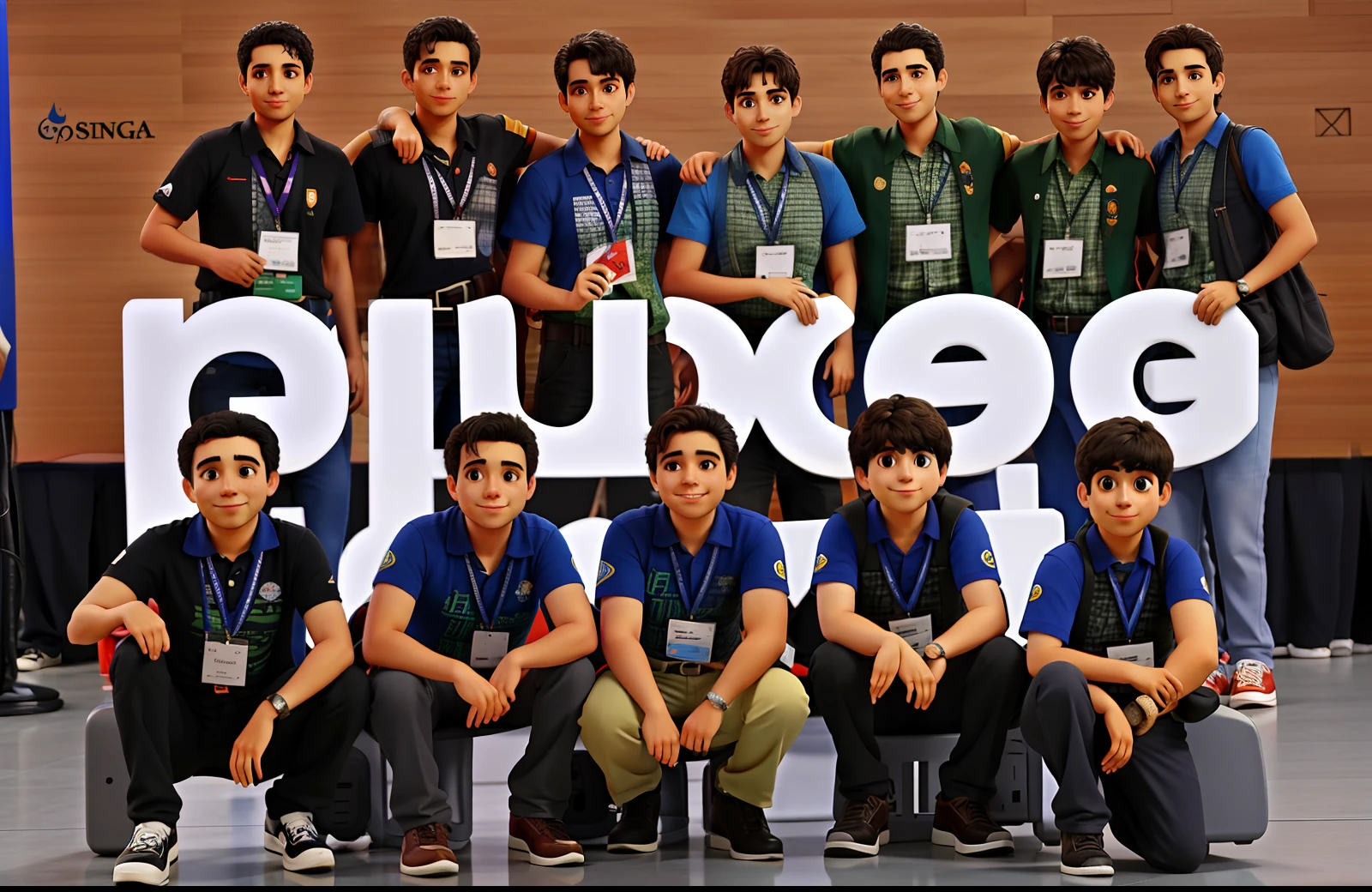 Grupo de pessoas, amigos, Posing for a photo at a convention