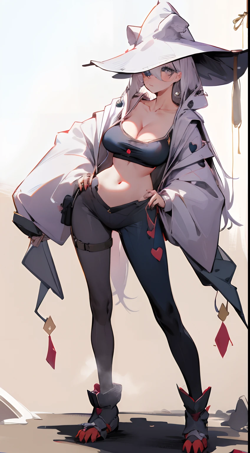 Iroha、super breasts、thick thighs、long black hair、8K, 4k, highest quality, High resolution: 1.2)、cute anime face、noise removal、maid、和風maid、black leotard、full body portrait、Leotard that bites into、Japanese sword dual wielding、sandals、blue eyes、Black long tights、gentle smile、white kimono、T-back that digs into your butt、emphasis on the buttocks