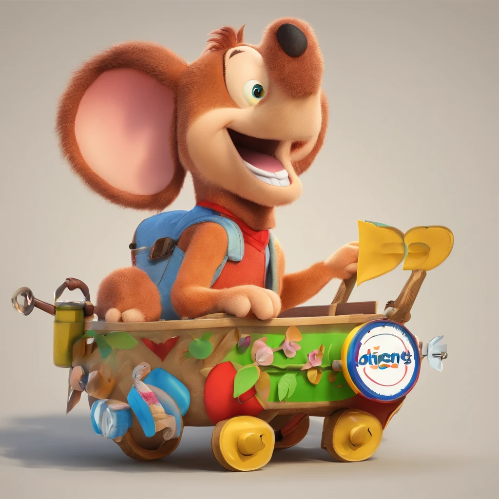 Crie um cartaz inspirado na Disney Pixar com o personagem utilizando anteriomente