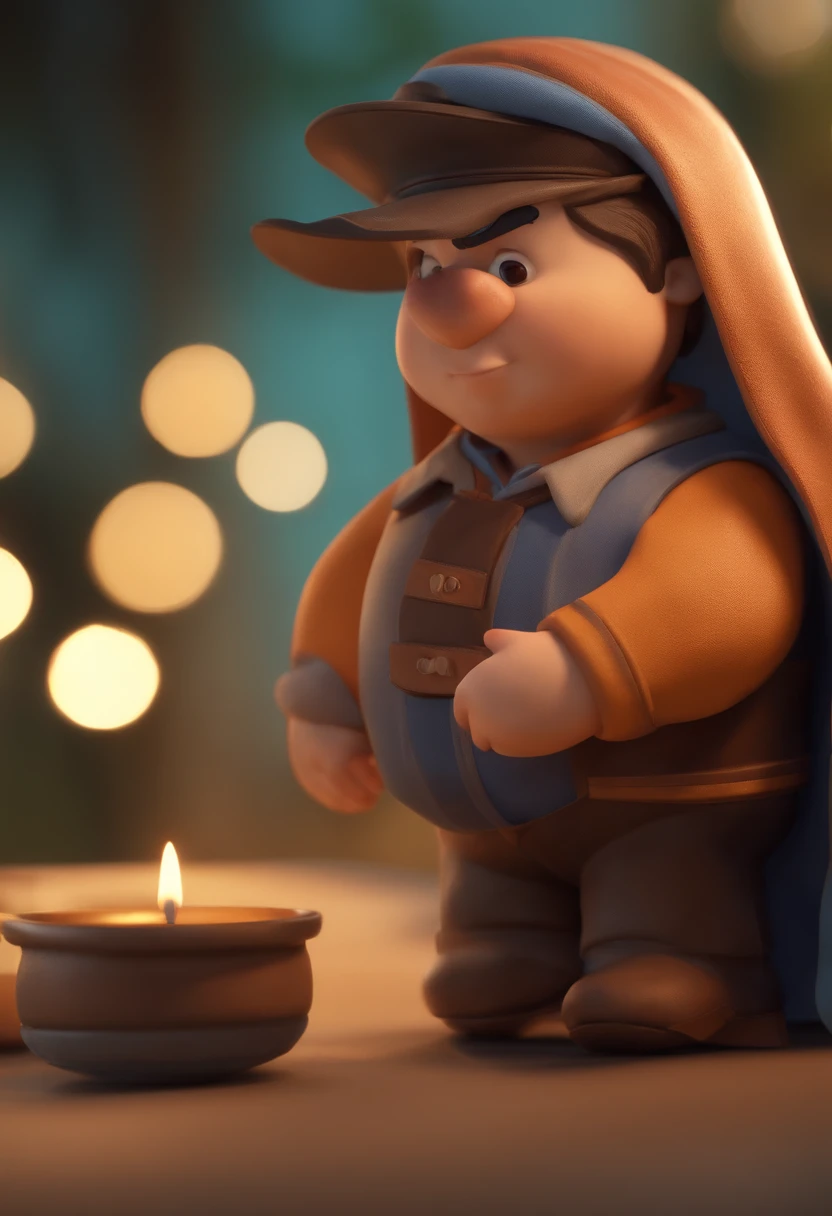 Personagem de desenho animado de um homem moreno usando uma camisa azul, um personagem animado, Caractere estilizado, animation style rendering, 3D estilizado, Arnold Maya render, 3 d render stylized, toon render keyshot, Personagem 3D, Personagem 3D, 3d rendering stylized, 3 d character render, personagem de desenho animado, Personagem de close up, Pose de personagem, (Estilo Pixar) (master part:1.2) (Bokeh) (best quality) (pele detalhada) (textura detalhada) (8k) (argila) (Cinematic lighting) (foco nítido,Senta e vaza a parte superior do corpo