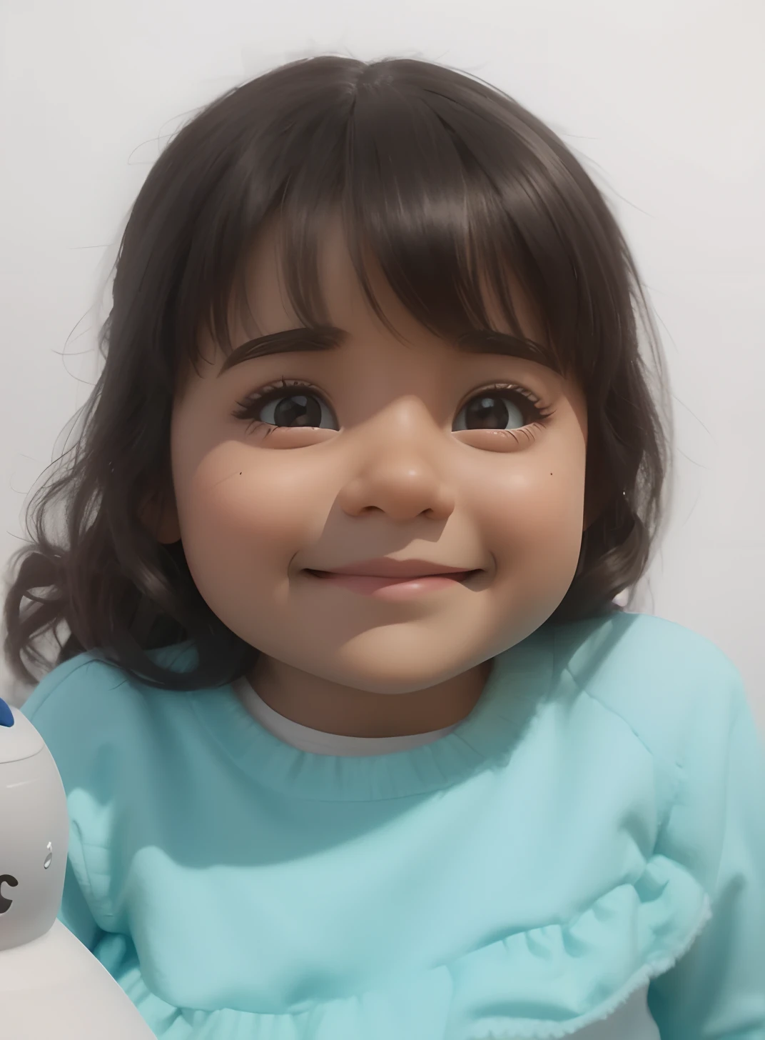 Criar uma menina com base na imagem em 3d no estilo desenhos da disney pixar,  sendo um desenho digital, nao realista, uma caricatura, ao fundo um jardim de desenho animado e um sol