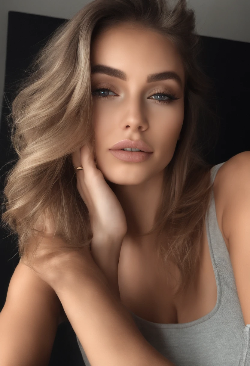 Femme arafed avec un débardeur blanc et un collier, fille sexy aux yeux verts, Portrait Sophie Mudd, cheveux bruns et grands yeux, Selfie d’une jeune femme, Yeux de chambre, Violet Myers, sans maquillage, maquillage naturel, Regarder directement la caméra, Visage avec Artgram, Maquillage subtil, Superbe photo du corps entier, Yeux verts perçants, Bel angle, pose attrayante, fille mignonne, sexy pose, Image du corps entier, corps entier, Prise de vue du corps entier, Déesse brune, détail élevé, pose satisfaite, Pantalon en cuir