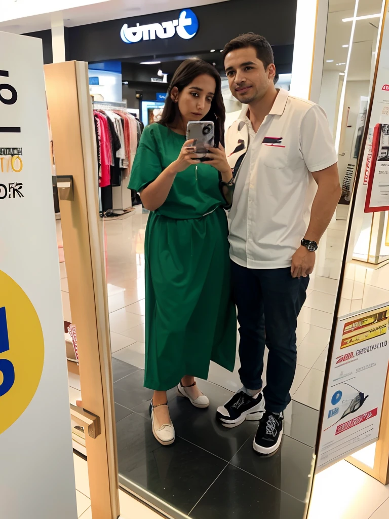 there is a man and a woman taking a selfie in a mirror, he is! cerca de 3 0 anos de idade, Directed by: Nandor Soldier, em um shopping, em um shopping, ele tem cerca de 30 anos, ele tem cerca de 3 0 anos de idade, ele tem 3 5 anos, In Sao Paulo, ele tem cerca de 2 5 anos de idade