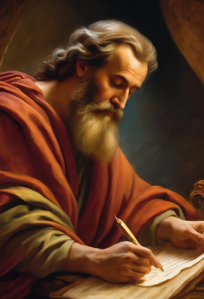 The Apostle Paul Writing a Scroll