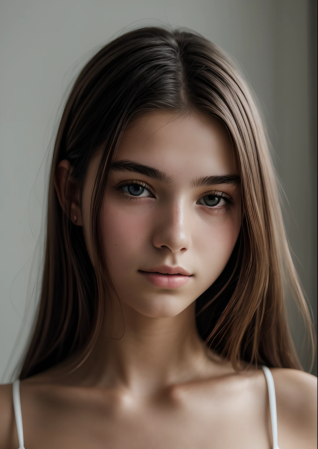 ((1 Spanish girl)), (Laia Manzanares) (Interpolation model, r old,young)), Beautiful Ethereal, A thin, The Little Guy, soft light, ((David Hamilton Style)), Close-up image, tmasterpiece, beste-Qualit, Photorealistic, 8K, High Resolution, detailed skin, 8K UHD, dslr, soft-lighting, hiquality, Film grain, Fujifilm XT3