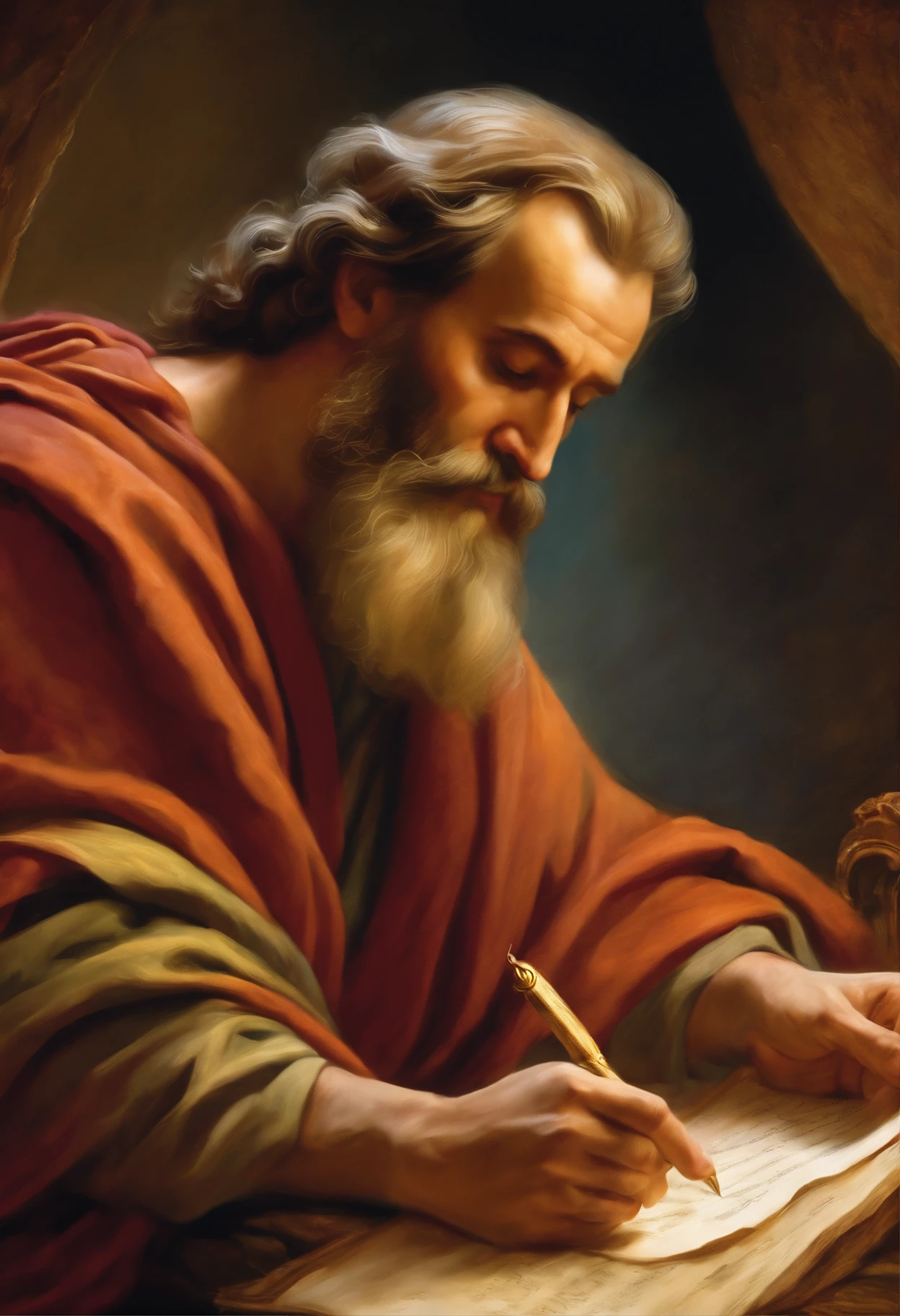 The Apostle Paul Writing a Scroll