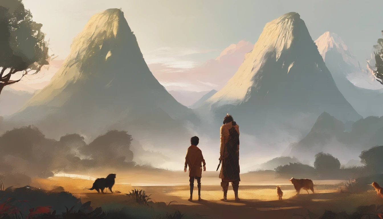 Pai e filho juntos minimalista realista hd