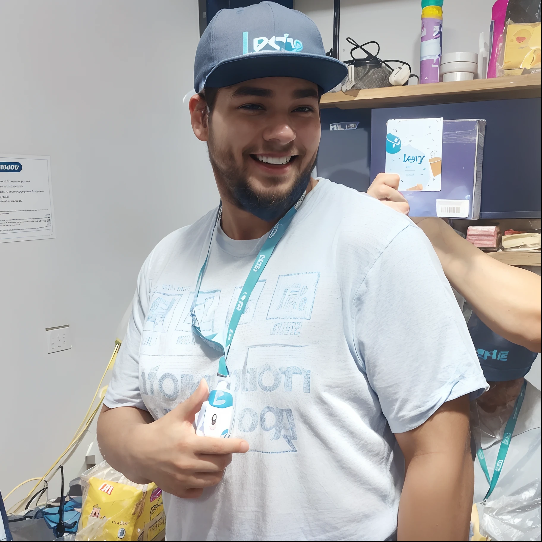 (A happy, cute boy:1.1, standing:1.1, short hair:1.1, with dark blue cap:1.1, wearing a blue shirt:1.1, white background:1.1), Pixar-style, 3D-cartoon, detailed face, asymmetrical 16k