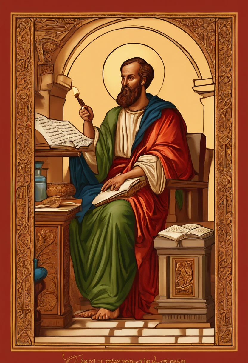 The Apostle Paul Writing a Scroll