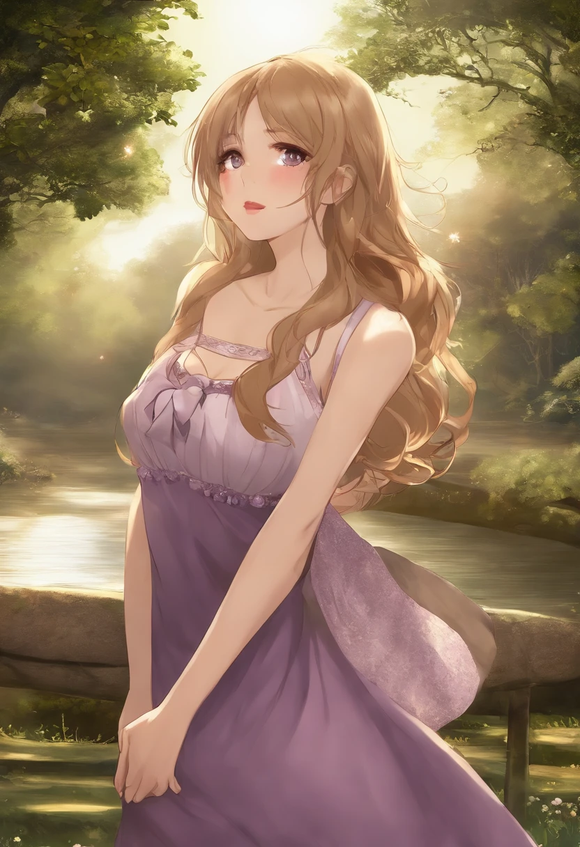 Ultra Qualidade, master part, anime, 2D, animation, Japanese style art, colorful japanese manga, 2 meninas, medium blonde hair and lilac eyes, medium brown hair and brown eyes, roupas casuais, saia, camiseta, vestir, French kiss, beijo na boca, Tongue kiss, intimate, NSFW, saliva, Standing, rostos corados, olhos fechados, Noite, Dark lighting, Estrelas, lua, banco, brazi, verde, grama, parque
