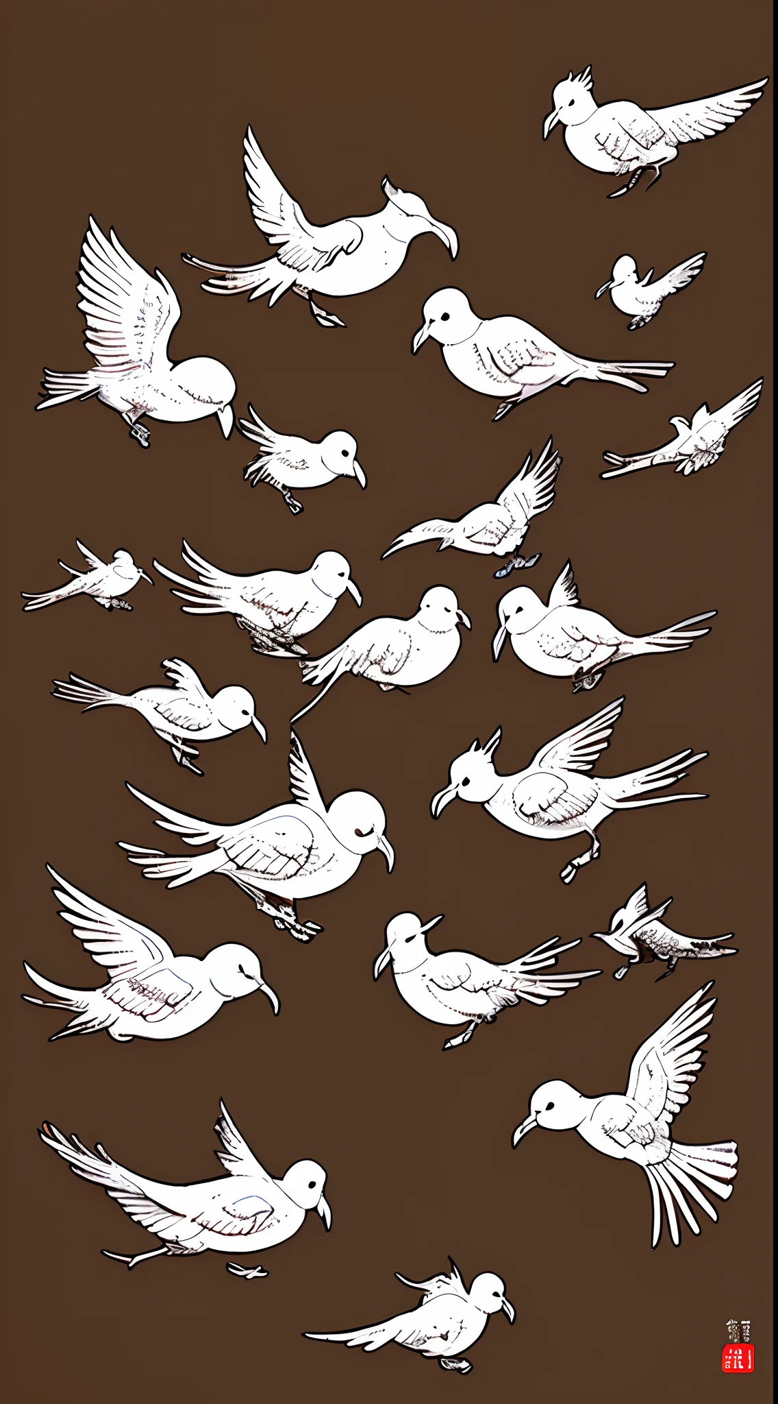 Lin Hai Xueyuan，Little white dove，Sanitary Soldiers，Children's drawing style，