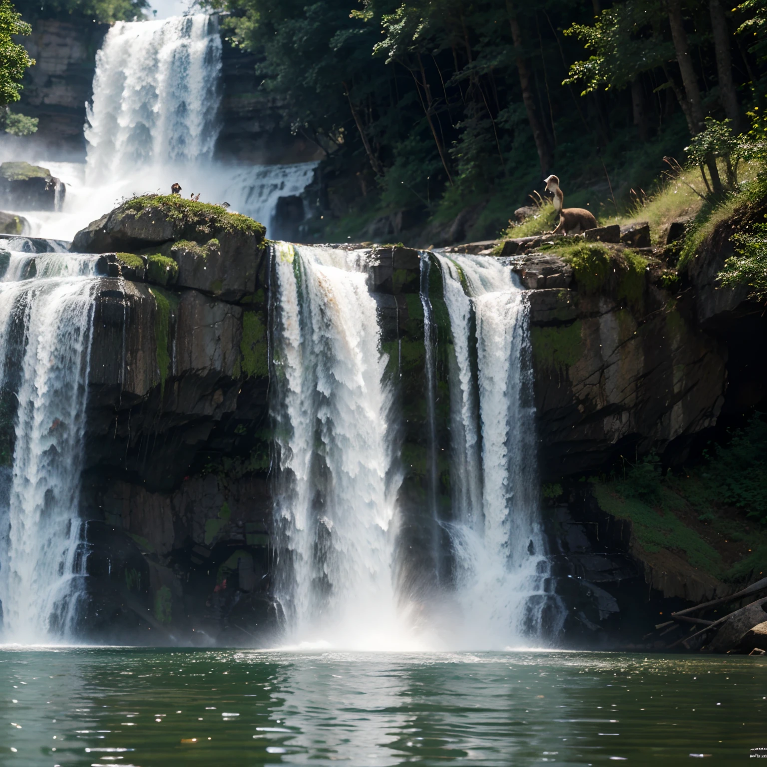 Lake waterfall wildlife