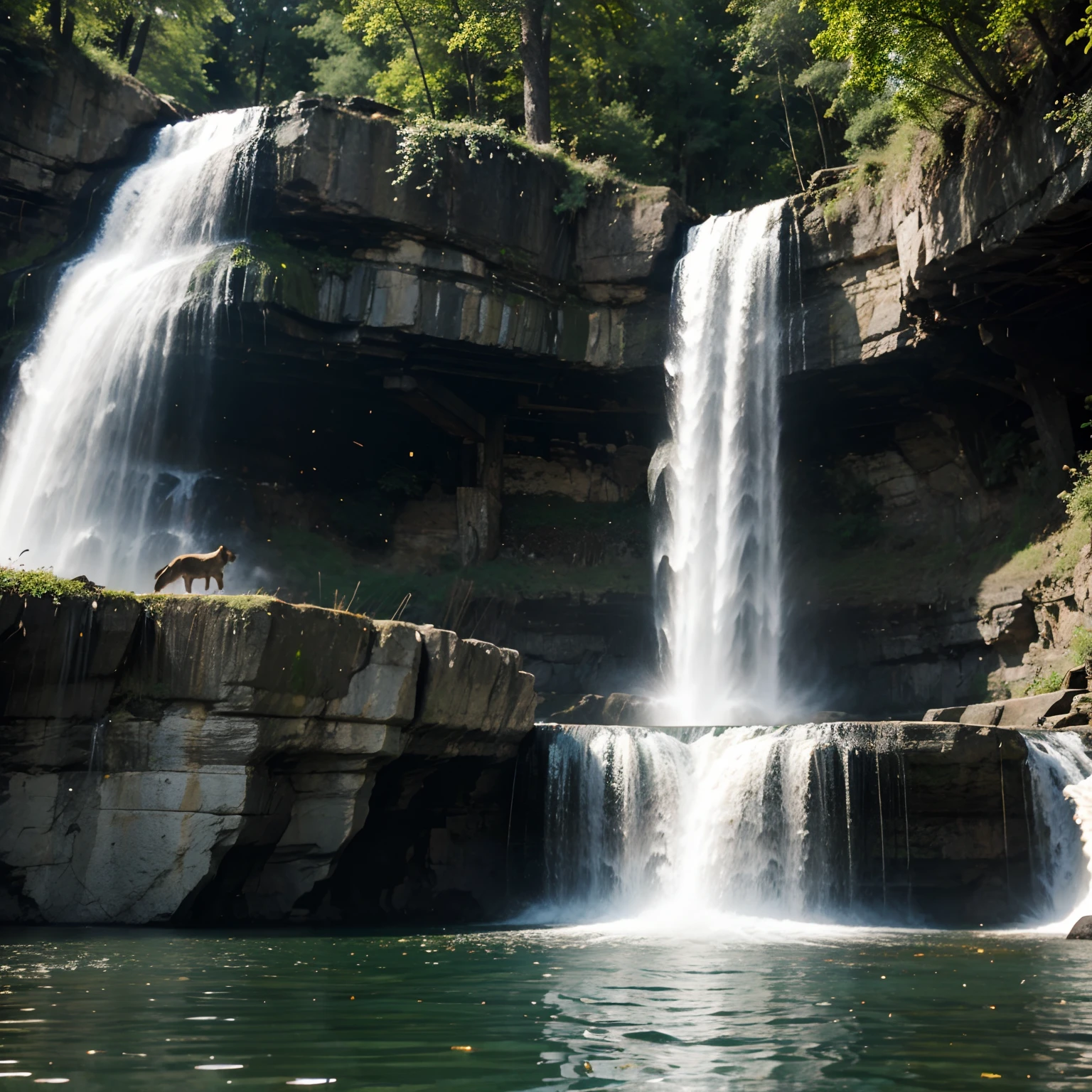 Lake waterfall wildlife