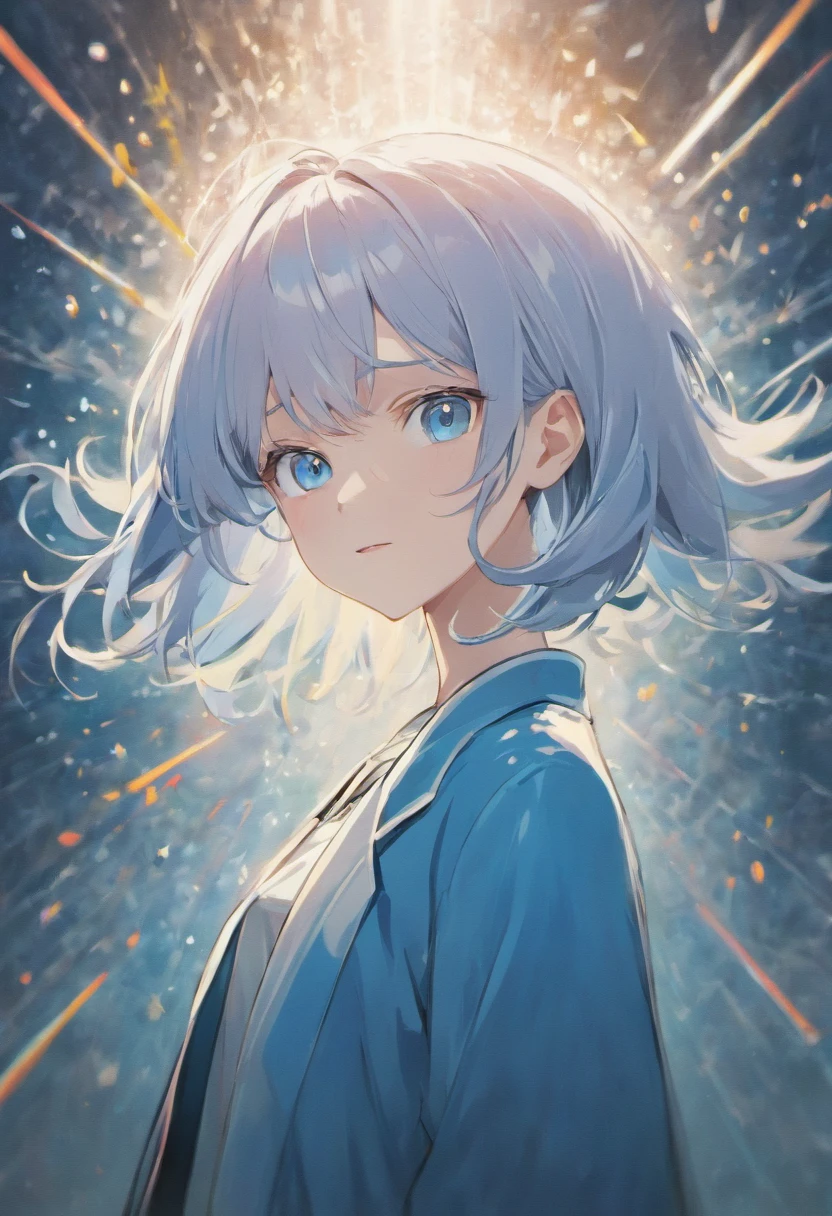 Illustration silver hair beautiful cool doctor blue eyes director transparency