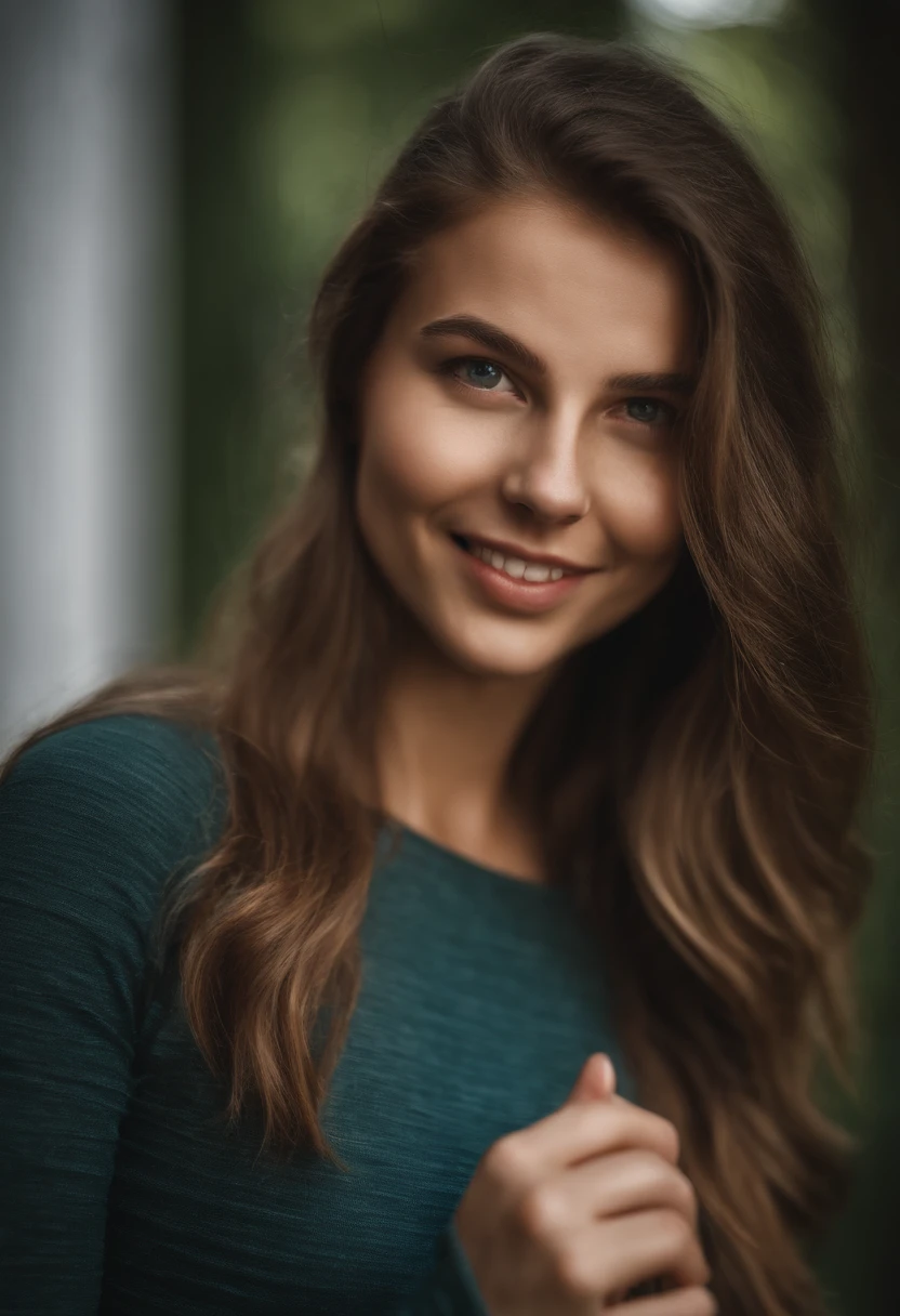 RAW-Foto in Sequenz, Photo of a 16-year-old, ((Upper body selfie, happpy)), biting finger, detailliertes Gesicht, Leicht verschwommene, Detailed backgrounds, natural lightting, HDR, Realistisches Foto, Professionelles Foto, Flirten mit dem Betrachter, Visuell sexy, fotorealistisch, Linda, natural skin, 8K UHD, Hochwertige, filmic grain, Fujifilm XT3