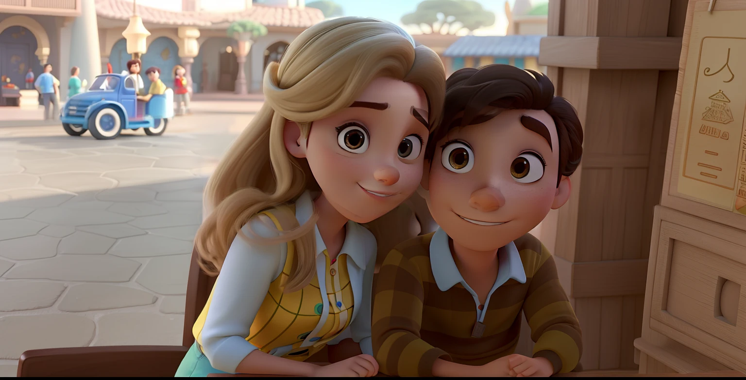 casal homem e mulher no estilo Disney Pixar, alta qualidade, melhor qualidade