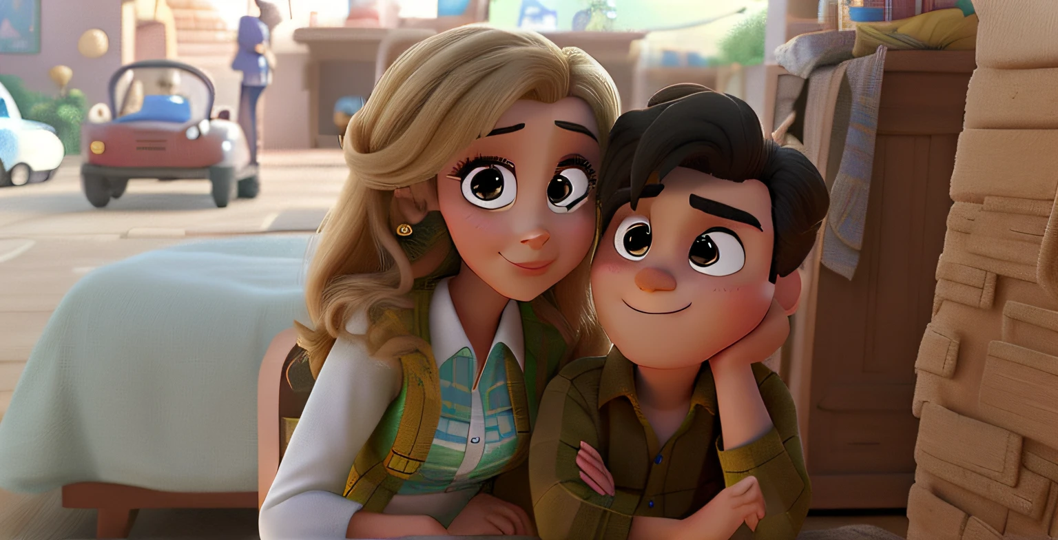 casal homem e mulher no estilo Disney Pixar, alta qualidade, melhor qualidade