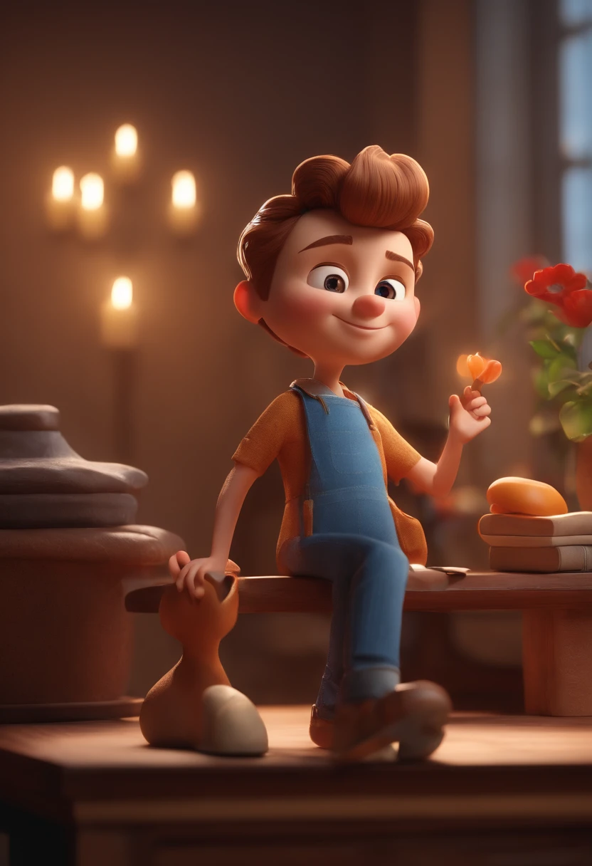 Personagens de desenho animado de um casal, dois personagens animados, Caracteres estilizados, animation style rendering, 3D estilizado, Arnold Maya render, 3 d render stylized, toon render keyshot, Personagem 3D, Personagem 3D, 3d rendering stylized, 3 d character render, personagem de desenho animado, Personagem de close up, Pose de personagem, (Estilo Pixar) (master part:1.2) (Bokeh) (best quality) (pele detalhada) (textura detalhada) (8k) (argila) (Cinematic lighting) (foco nítido,Senta e vaza a parte superior do corpo