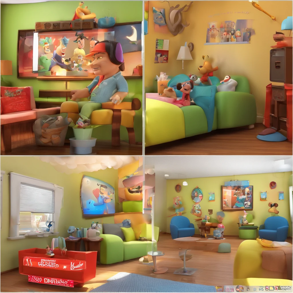 create a 3D movie poster inspired by Disney Pixar, The scene should be in Pixar's signature digital art style, with a caricature imagehands, inside a tattoo parlor. Com menina de cabelo pretos olhos castanhos e delicados roupa delicada