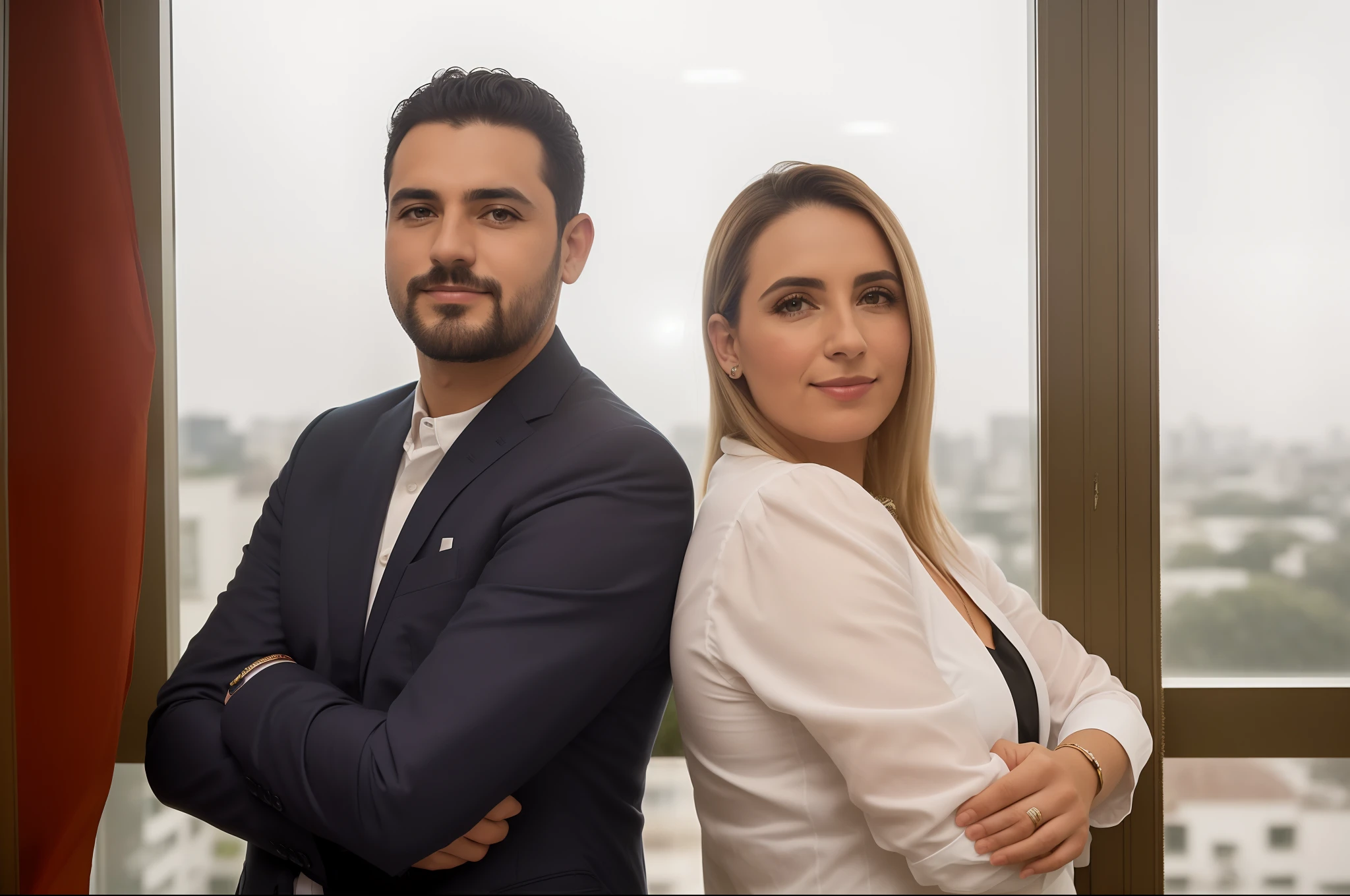 There are two people next to each other in front of a window, imagem de perfil, Directed by: Alejandro Obregon, In the background, fundo transparente, retrato corporativo profissional, Directed by: Joseph Pisani, contra fundo escuro, Retrato de duas pessoas, Szekely Bertalan e Lotz Karoly, imagem de alta qualidade, Directed by: Niko Henrichon, retrato corporativo