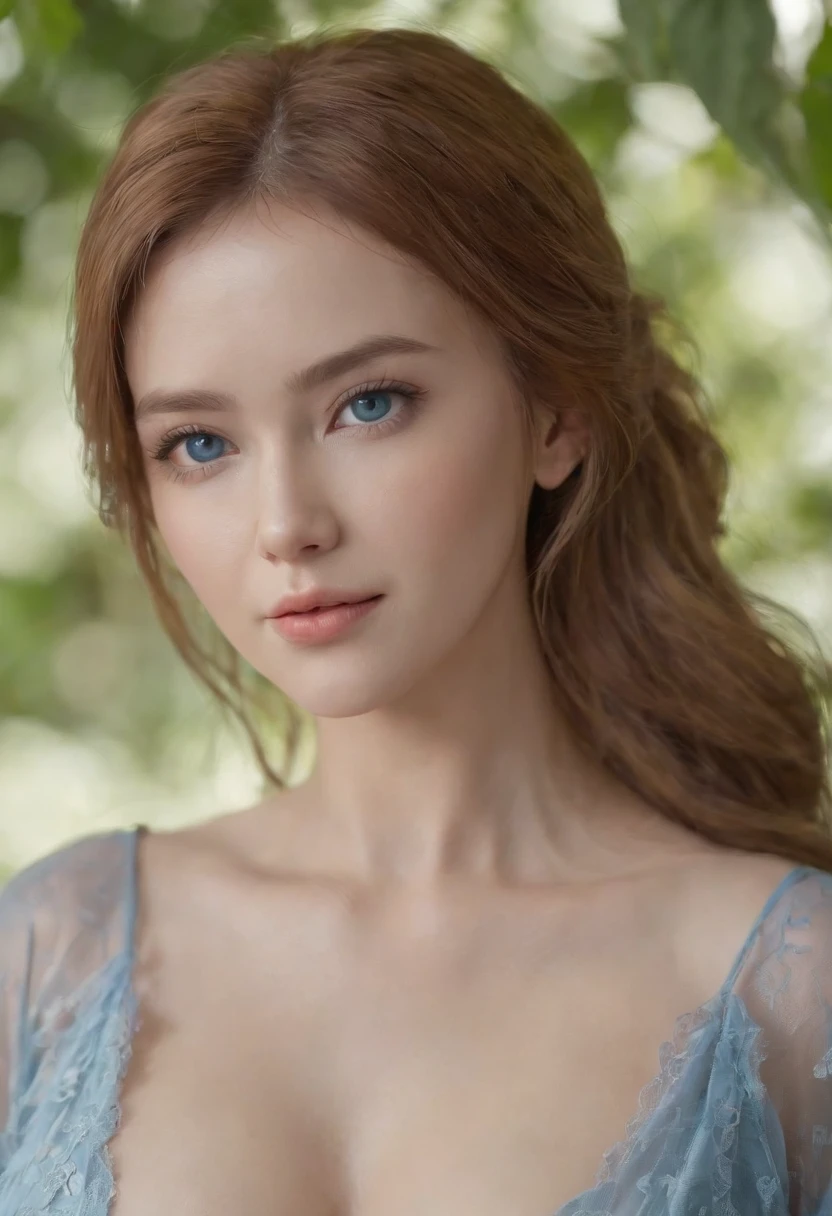 Women, Realistic characters,hazel hair, ,Breast Show,Blue Eyes, Big breasts anime, alone, present, personality , thailand, full entire body, nude