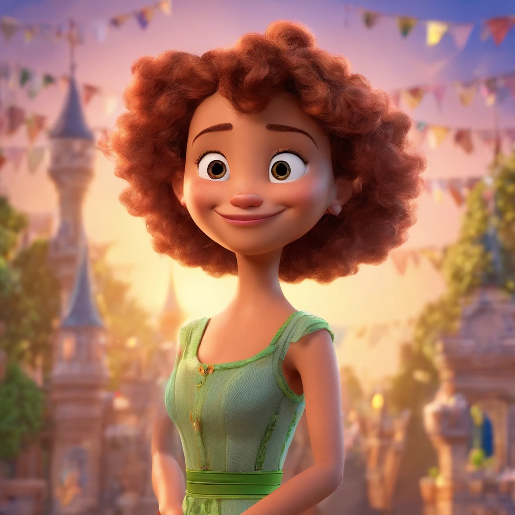 Crie um cartaz inspirado na Disney Pixar com a personagem sendo a primeira dama dos EUA, uma mulher de vestido branco e cabelos escuros cacheados, the scene will be in Pixar's distinctive digital art style. Focus on character expressions, Vibrant colors and detailed textures present your animations, with the title "A Last Thinker" no meio, Quero a cena dos principais filmes do PIXar