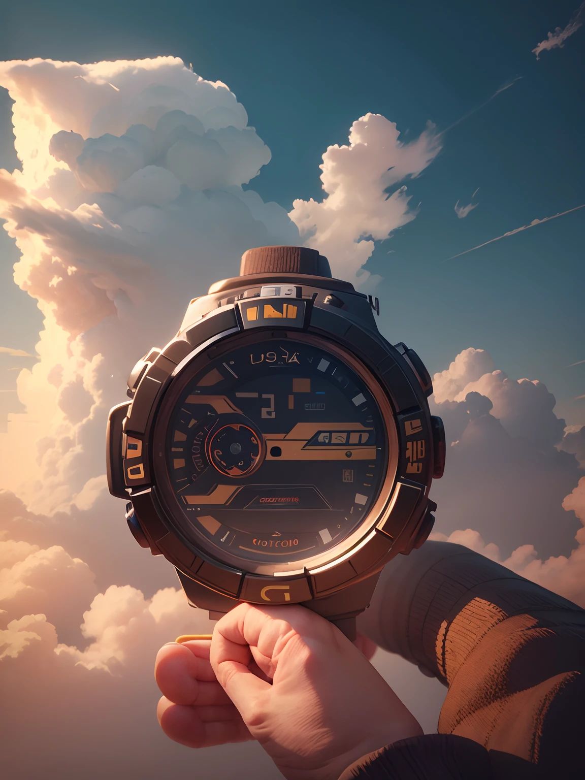 Background change background cloud watch design robot 8k