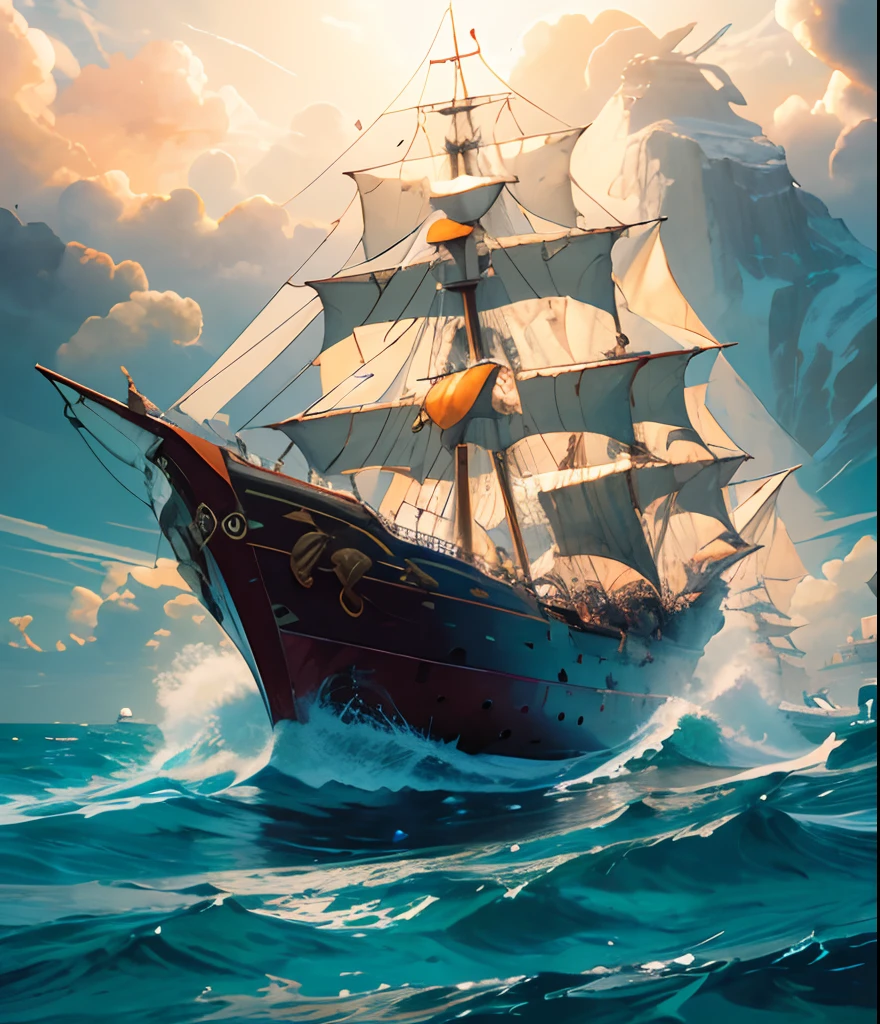 A warrior in the middle of the sea.