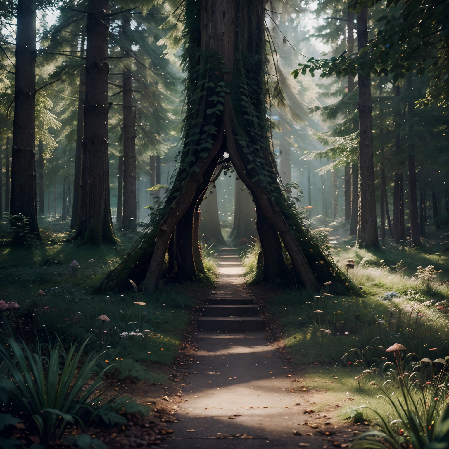 masterpiece, best quality, high quality,extremely detailed CG unity 8k wallpaper, An enchanting and dreamy scene of a fantasy forest, with towering trees, glowing mushrooms, and hidden fairy glens, creating a sense of mystique and enchantment, artstation, digital illustration, intricate, trending, pastel colors, oil paiting, award winning photography, Bokeh, Depth of Field, HDR, bloom, Chromatic Aberration ,Photorealistic,extremely detailed, trending on artstation, trending on CGsociety, Intricate, High Detail, dramatic, art by midjourney