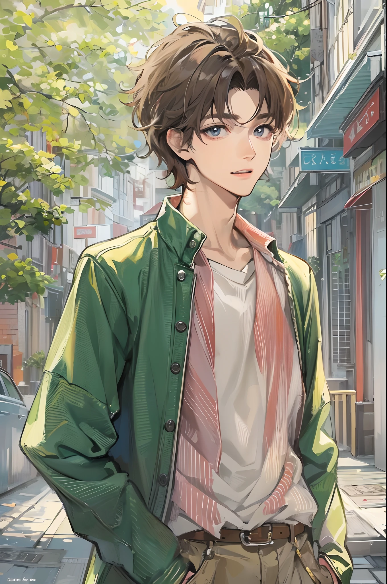 Absurdres masterpiece HDR high quality picture of a character from Hana yori dango anime, 1 boy , character is with detailed face, simple hair design , happy face, different clothes , ((short hair style:1 )) , anime eyes, light skin , 

Wearing random outfit from anime, detailed outfit, nice background, masterpiece scenery