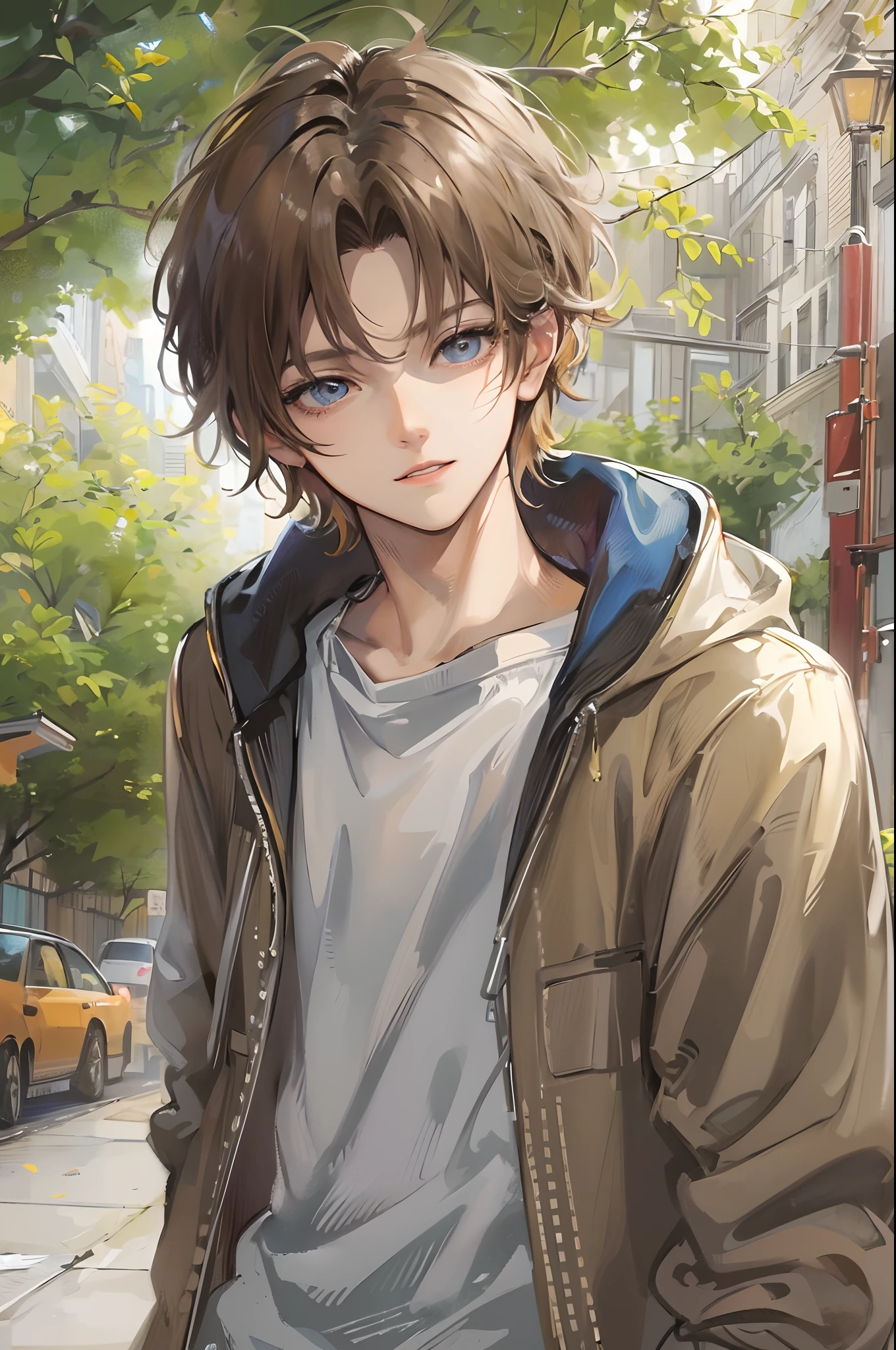 Absurdres masterpiece HDR high quality picture of a character from Hana yori dango anime, 1 boy , character is with detailed face, simple hair design , happy face, different clothes , ((short hair style:1 )) , anime eyes, light skin ,
Wearing random outfit from anime, detailed outfit, nice background, masterpiece scenery