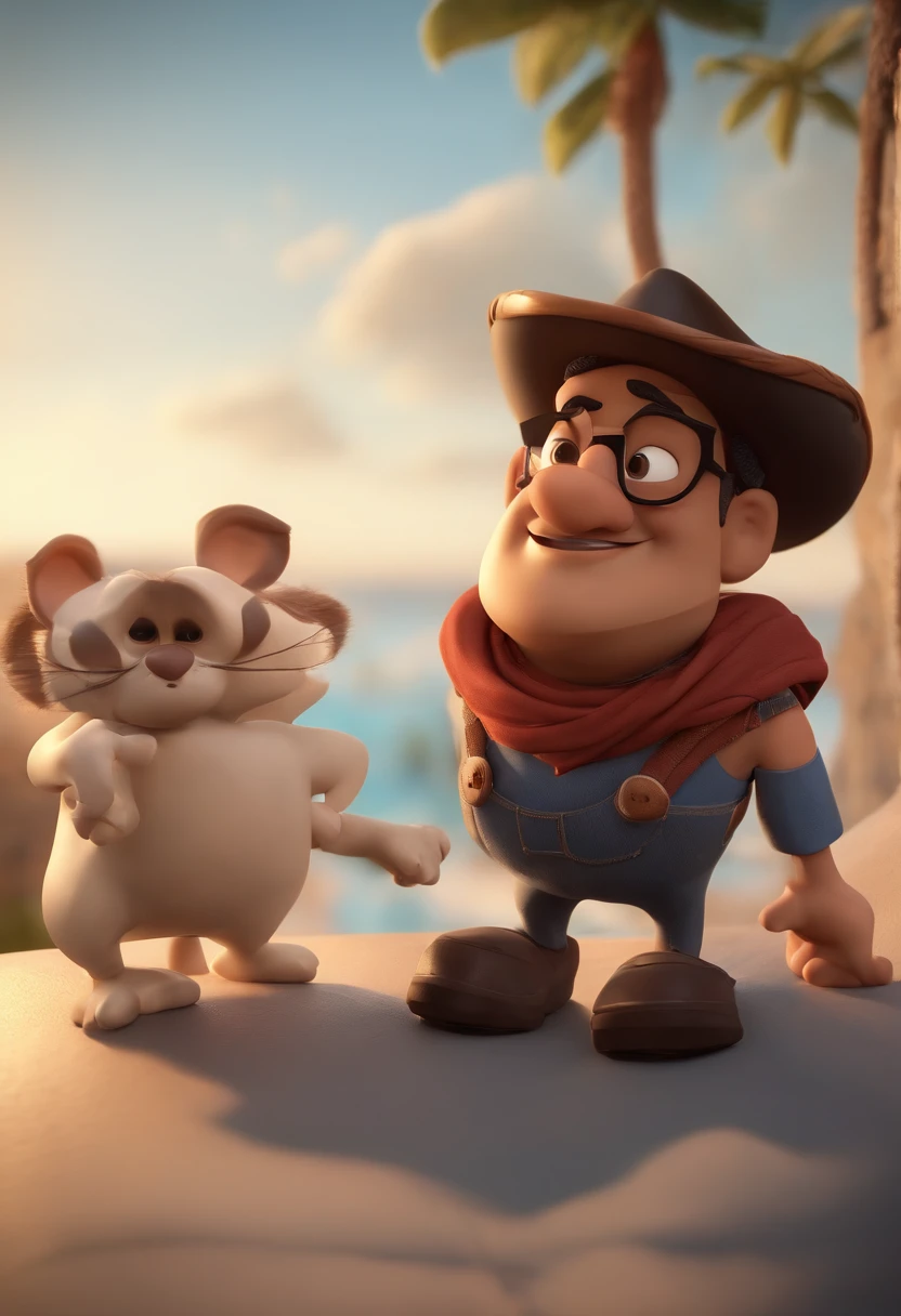 Personagem de desenho animado de um homem negro e uma camisa branca, cavanhaque, With camera in hand and 48-year-old cartoon character, Caractere estilizado, animation style rendering, 3D estilizado, Arnold Maya render, 3 d render stylized, toon render keyshot, Personagem 3D, Personagem 3D, 3d rendering stylized, 3 d character render, personagem de desenho animado, Personagem de close up, Pose de personagem, (Estilo Pixar) (master part:1.2) (Bokeh) (best quality) (pele detalhada) (textura detalhada) (8k) (argila) (Cinematic lighting) (foco nítido