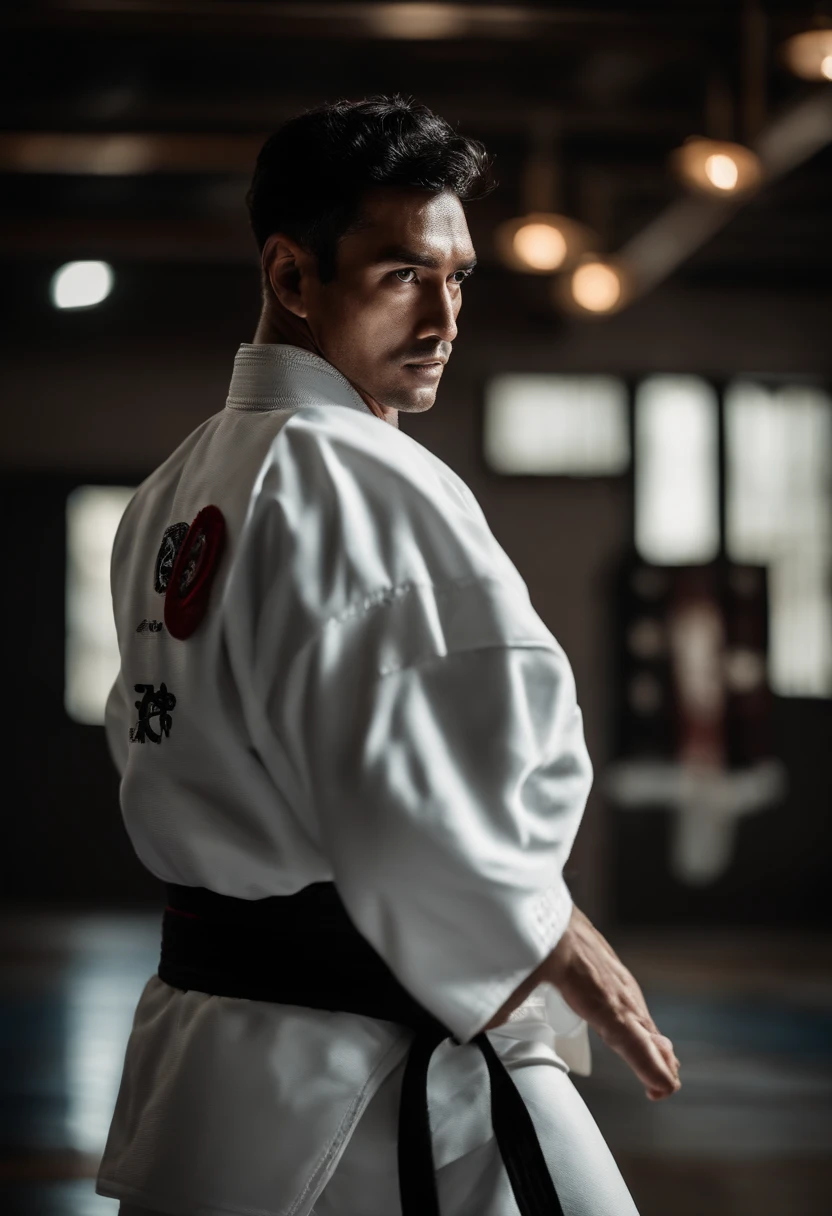 Portrait d’un homme noir qui pratique le taekwondo