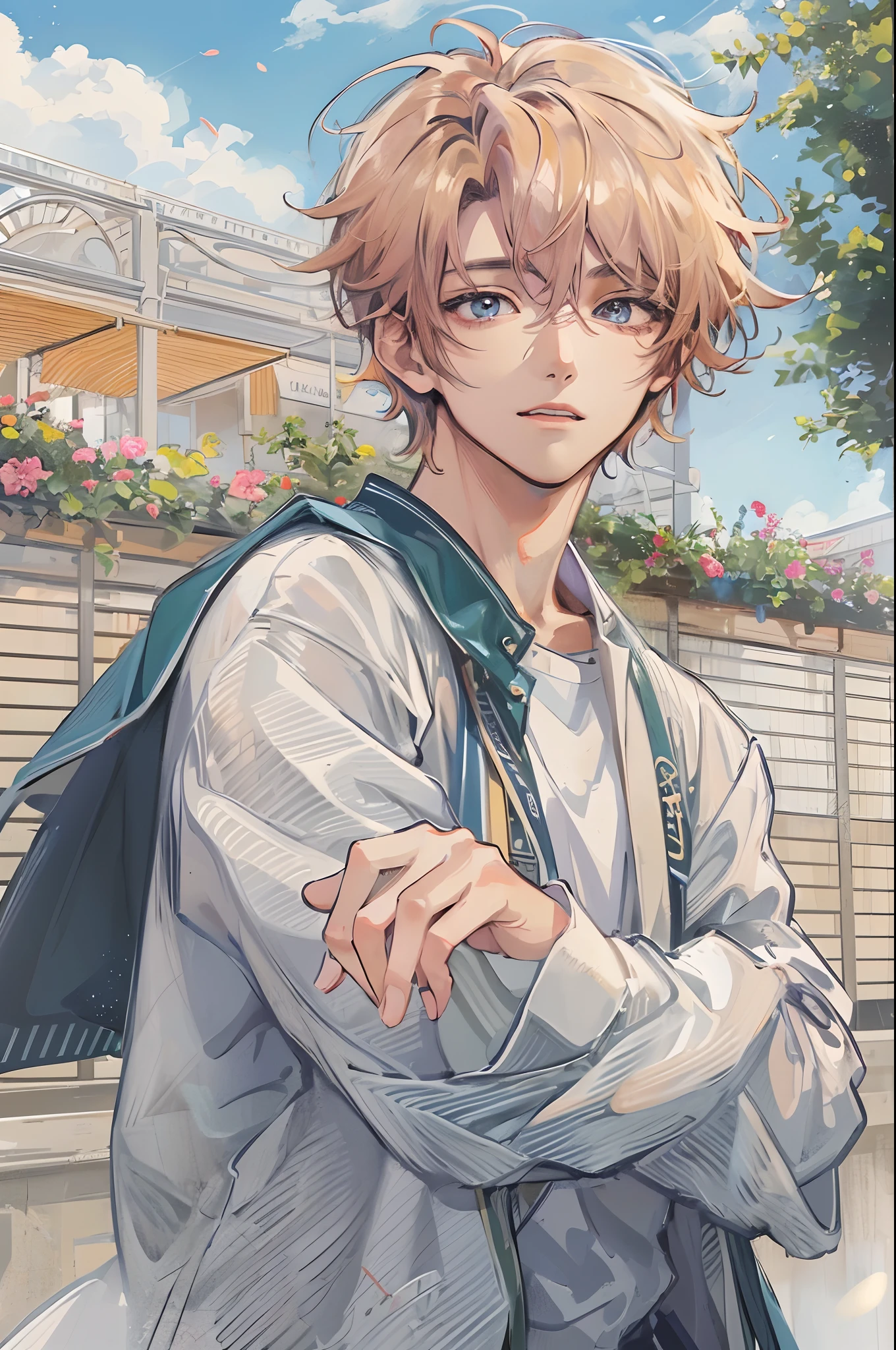Absurdres masterpiece HDR high quality picture of a character from Hana yori dango anime, 1 boy , character is with detailed face, simple hair design , happy face, different clothes , ((short hair style:1 )) , anime eyes, light skin ,
Wearing random outfit from anime, detailed outfit, nice background, masterpiece scenery
