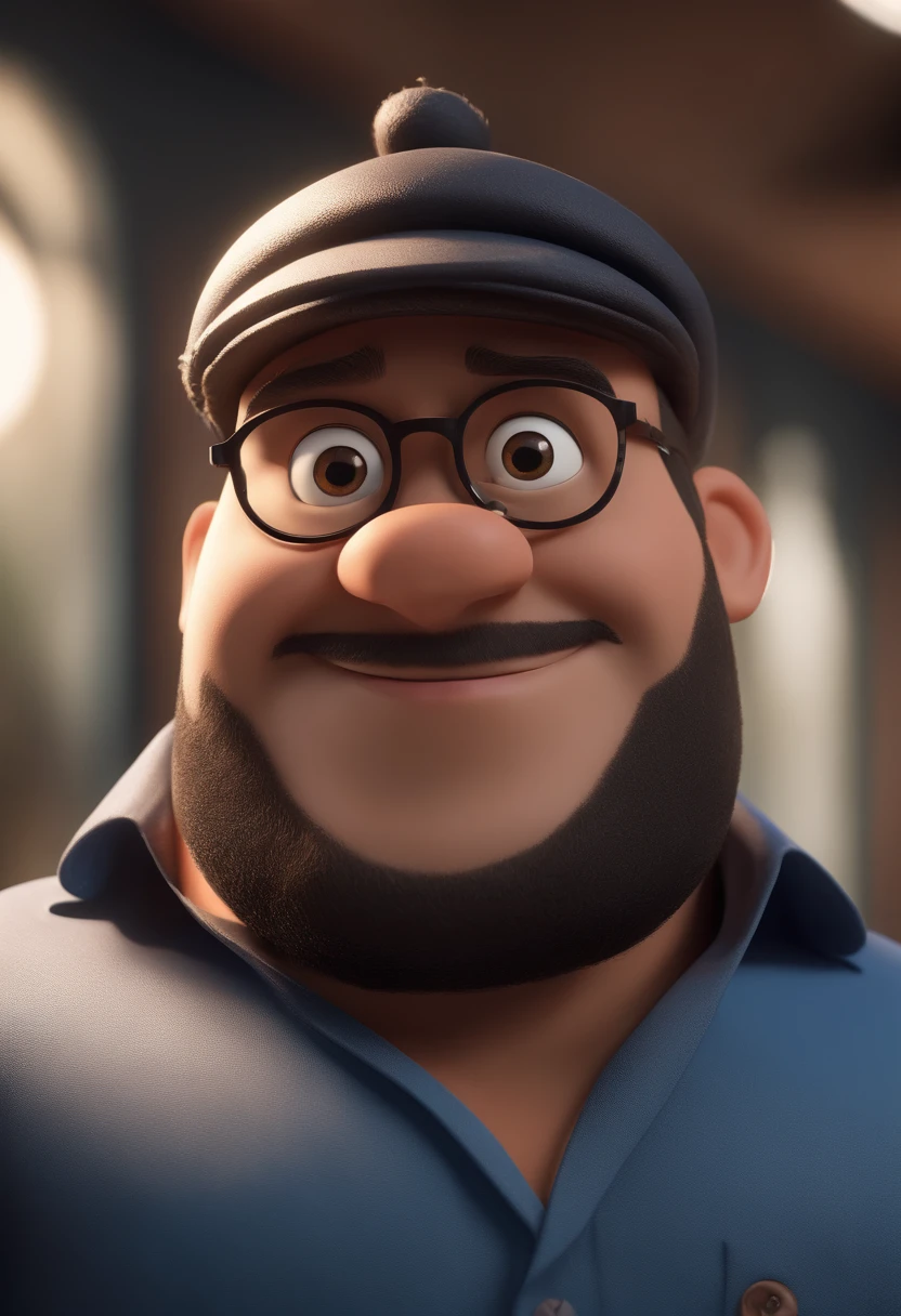 Cartoon character of a man with black glasses and a blue shirt, animation character, Caractere estilizado, animation style rendering, 3D estilizado, Arnold Maya render, 3 d render stylized, toon render keyshot, Personagem 3D, Personagem 3D, 3d rendering stylized, 3 d character render, personagem de desenho animado, Personagem de close up, Pose de personagem, (Estilo Pixar) (master part:1.2) (Bokeh) (best quality) (pele detalhada) (textura detalhada) (8k) (argila) (Cinematic lighting) (foco nítido