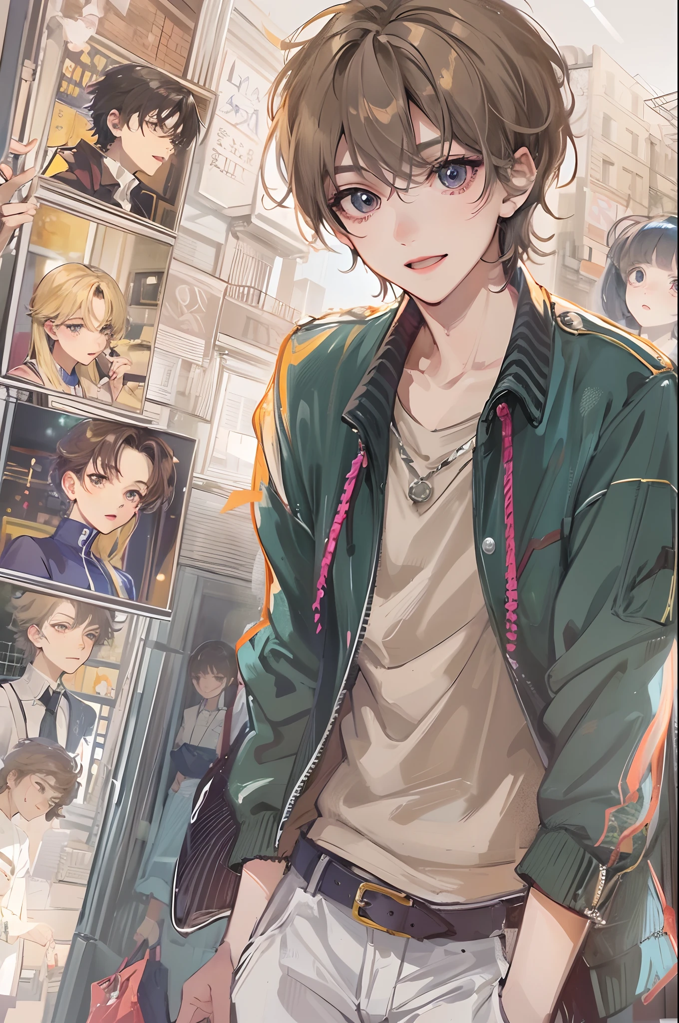 Absurdres masterpiece HDR high quality picture of a character from Hana yori dango anime, 1 boy , character is with detailed face, simple hair design , happy face, different clothes , ((short hair style:1 )) , anime eyes, light skin ,
Wearing random outfit from anime, detailed outfit, nice background, masterpiece scenery