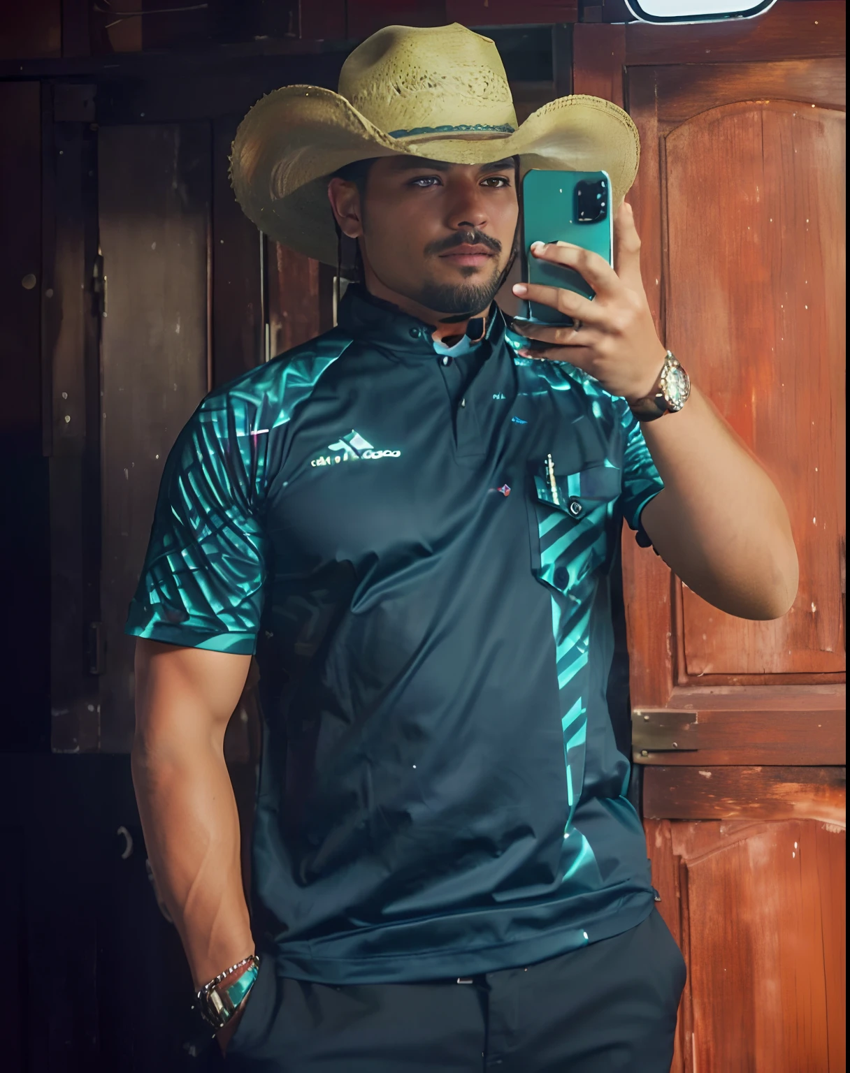 There's a man in a cowboy hat taking a selfie, foto de perfil, foto de perfil, imagem de perfil, andres rios, Vaquero mexicano, Cristiano Orrillo, Fotografia tirada em 2 0 2 0, victor maristane, foto do perfil, Brian Pulido, Estilo Zigor Samaniego, imagem de qualidade muito baixa, christian cline, 🤠 usando um 🖥