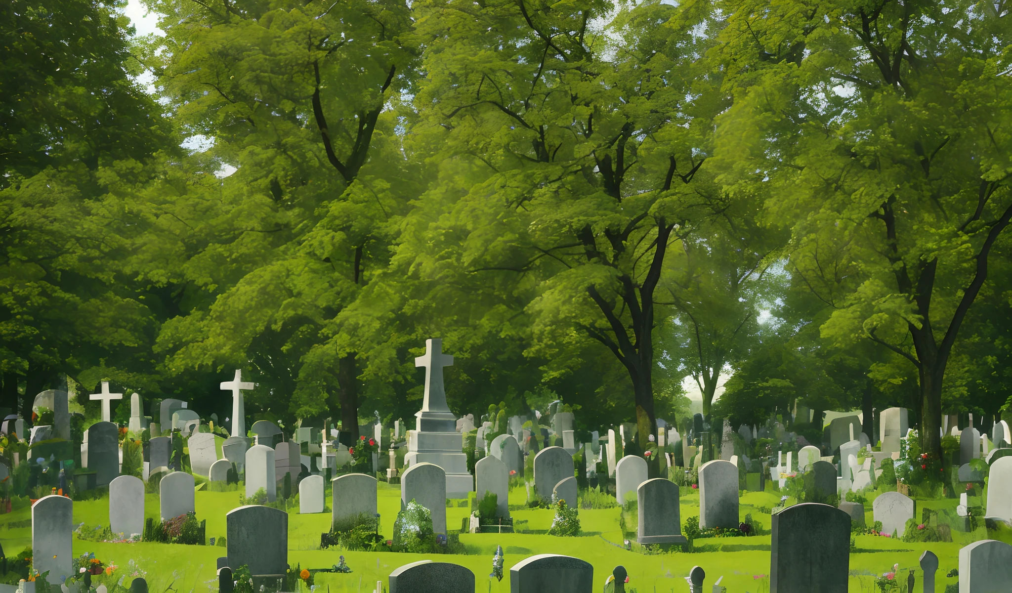 small cemetery hidden among the trees