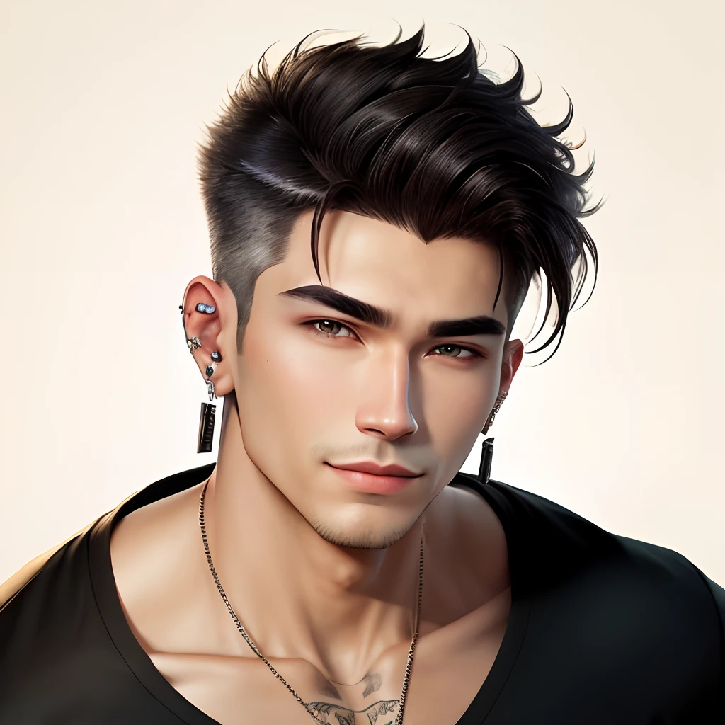 Handsome man with piercings