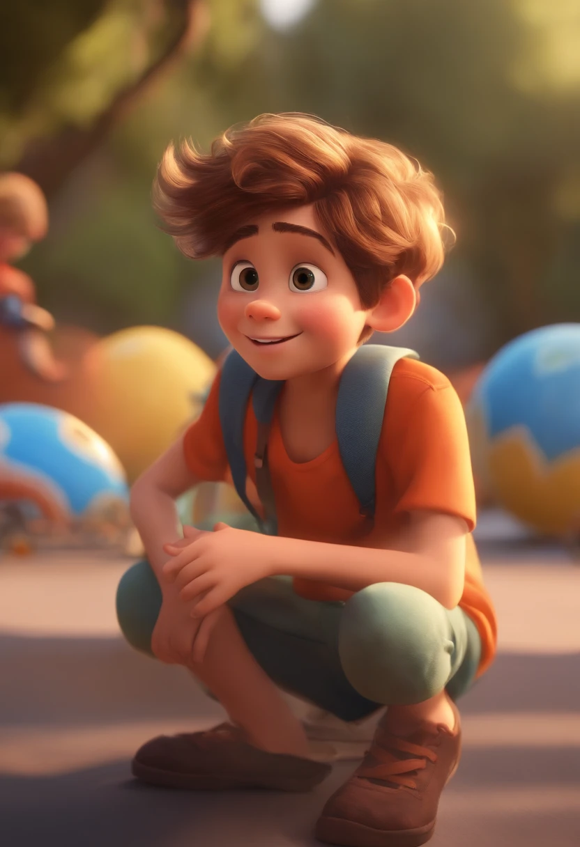 Image of a boy for a story in a YouTube video in Pixar format, He's the ****** allabester, He's the class leader, He's outgoing, Playful and gets up for a lot of things