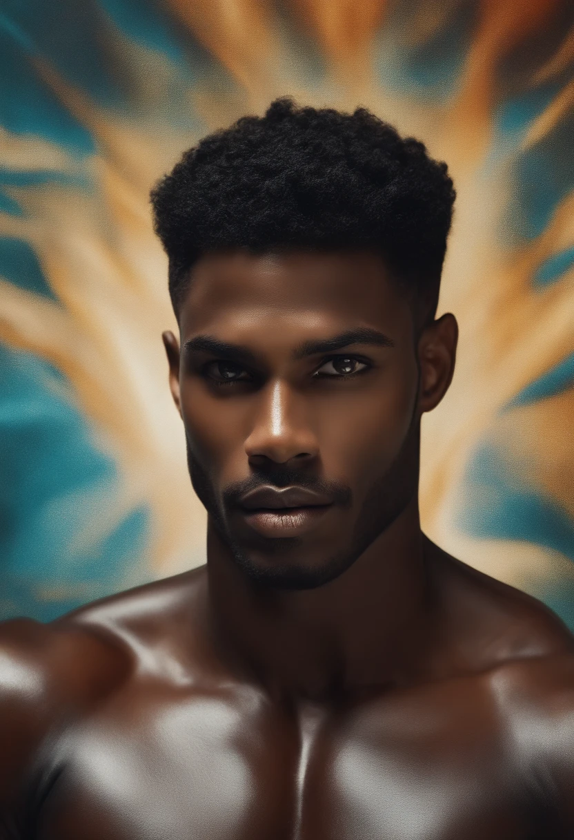 (melhor qualidade,realista),Homem bonito,masculino,olhos negros,Cabelo preto curto,good muscles, Fino, Fino, Sem camisa no seu quarto.