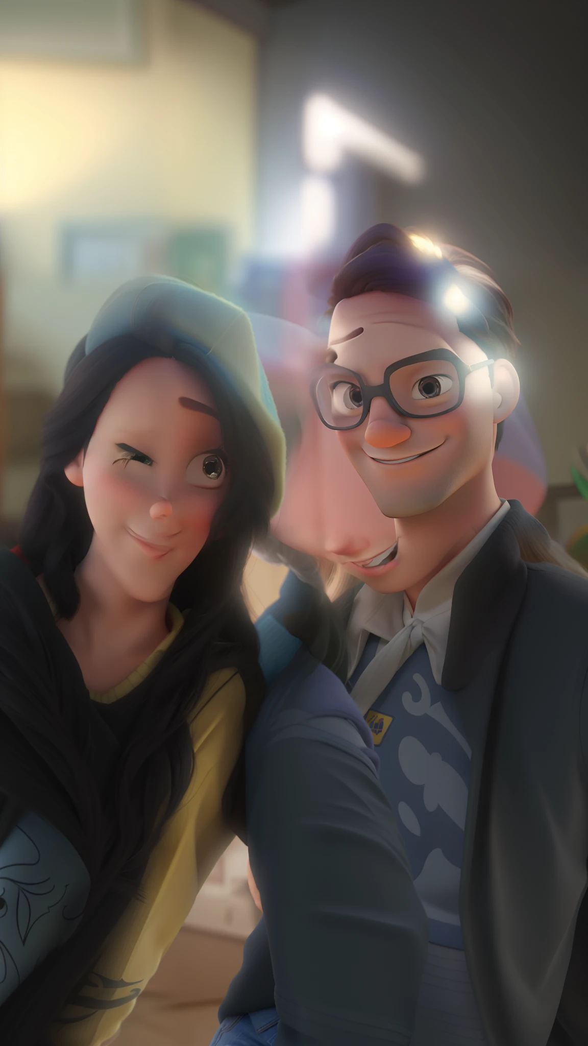 Casal estilo Disney pixar, alta qualidade, melhor qualidade