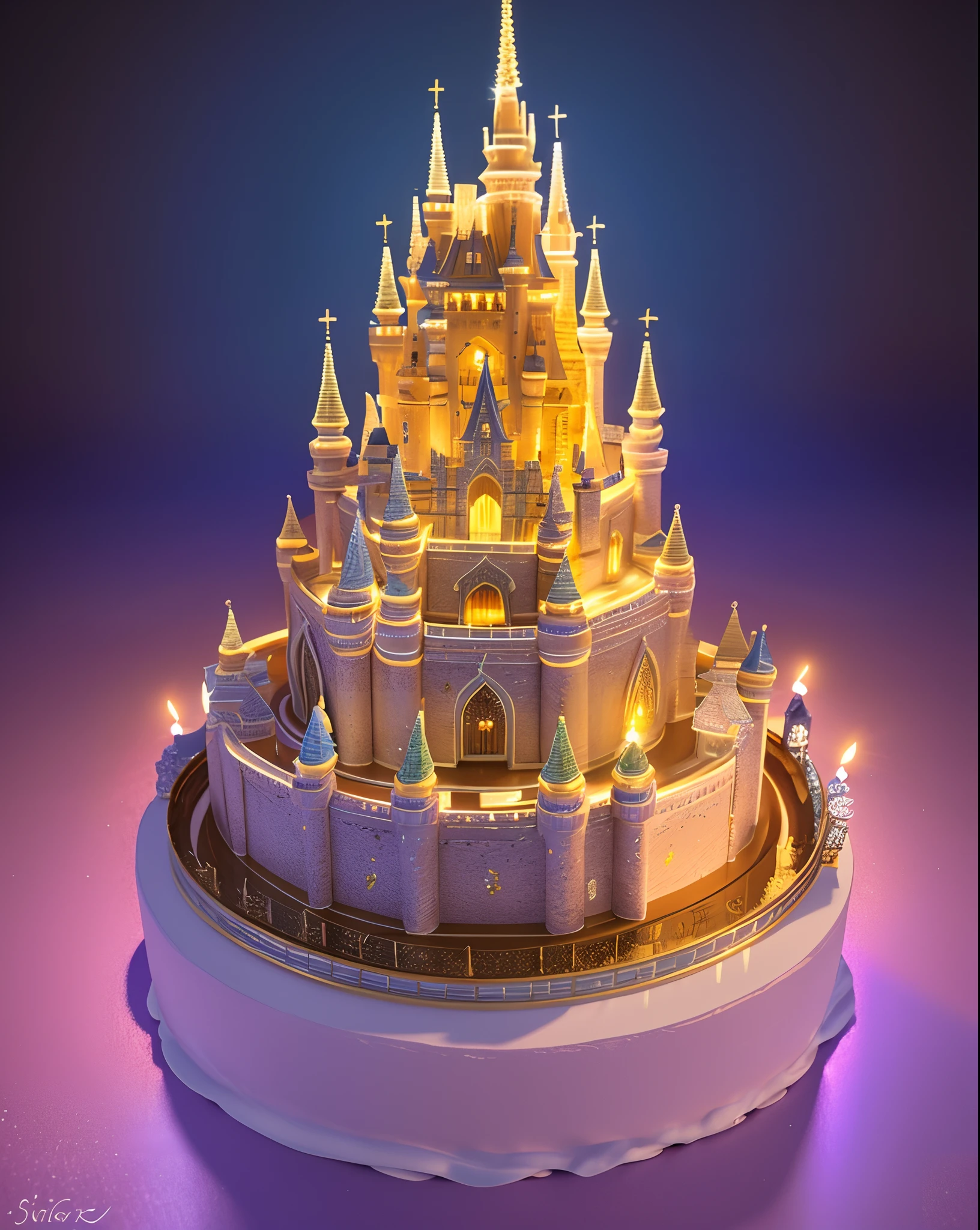 There is a large cake in the shape of a castle,There are a lot of different ingredients on it, A few colorful candles on the cake,There are exquisite sweets and chocolates nearby,Fine cream,detailed flowers,Vivid colors,Sharp focus,Ultra-detailed,A masterpiece of art,professional,rich deep color,Intricate details,Attractive lighting,astrophotography,framed,Centered,symetry,fantasy bakery, Fantasy art Behance, cake art, 3d magical details, Stylized 3 D, 4k highly detailed digital art, 3 d epic illustrations, 4 K detail fantasy, 3 d render stylized, 8K high quality detailed art, fairytale artwork, trend on behance 3 d art