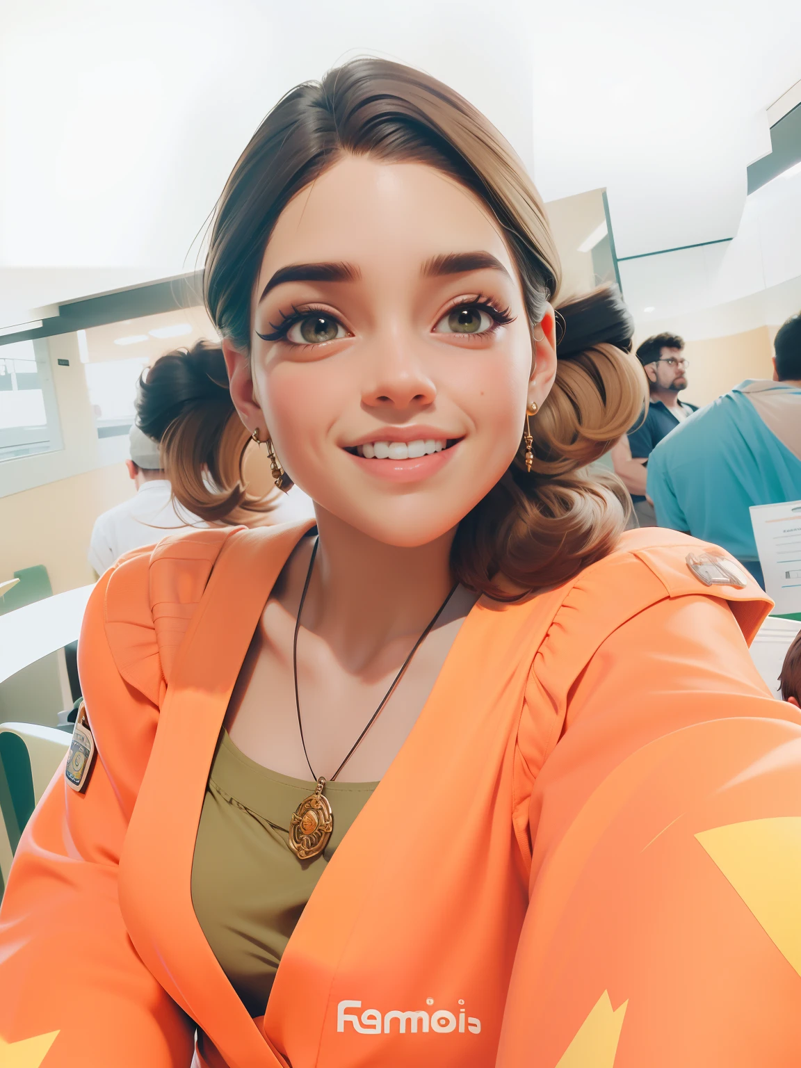 master part, best quality, 1st grade, olhos verdes, pele escura, brown hair, cabelos ondulados, short hair, Brincos, jewelries, pirata, Camisa comprida, fundo simples, sozinho, parte superior do corpo