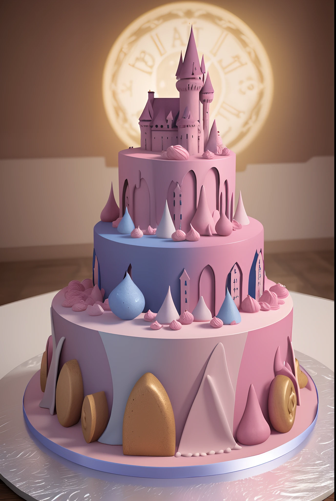 There was a big cake，There are a lot of different ingredients on it, fantasy bakery, Fantasy art Behance, cake art, 3d magical details, Stylized 3 D, 4k highly detailed digital art, 3 d epic illustrations, 4 K detail fantasy, 3 d render stylized, 8K high quality detailed art, fairytale artwork, trend on behance 3 d art